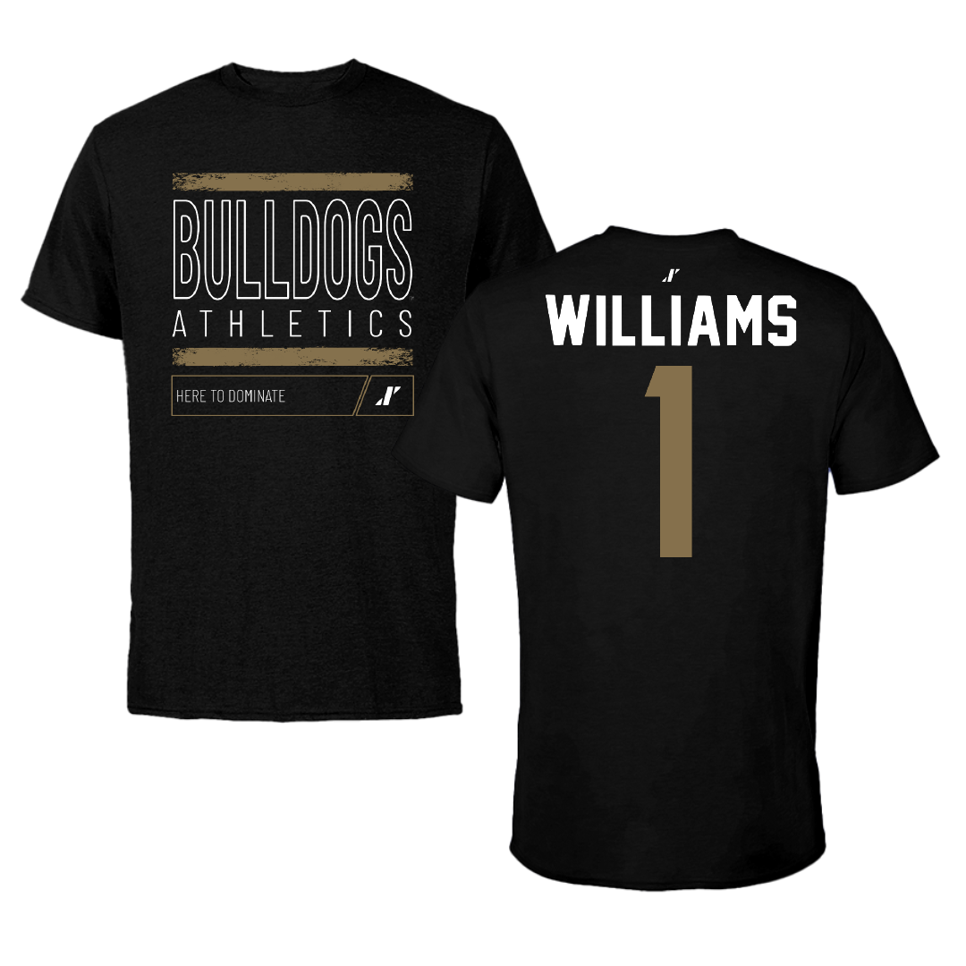 Bryant University Football Black Dominate Performance Tee - #1 Keylijah Williams