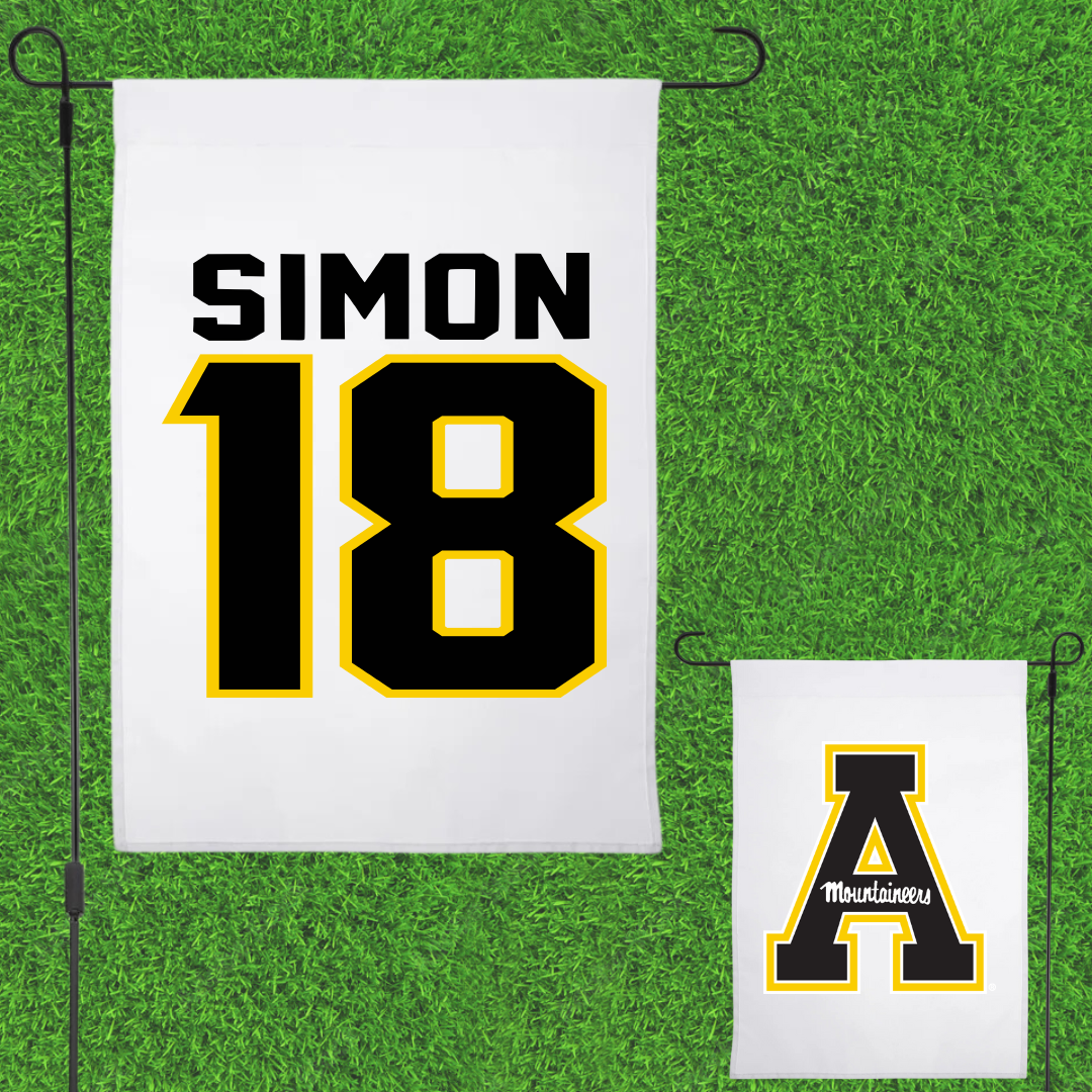Appalachian State University Soccer White Garden Flag - #18 Olivia Simon
