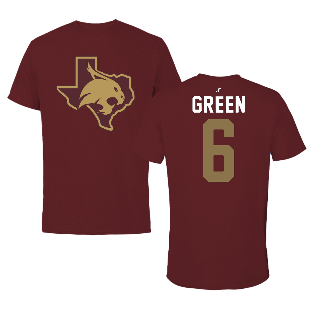 Texas State University Basketball Maroon State Performance Tee - #6 Austin Green