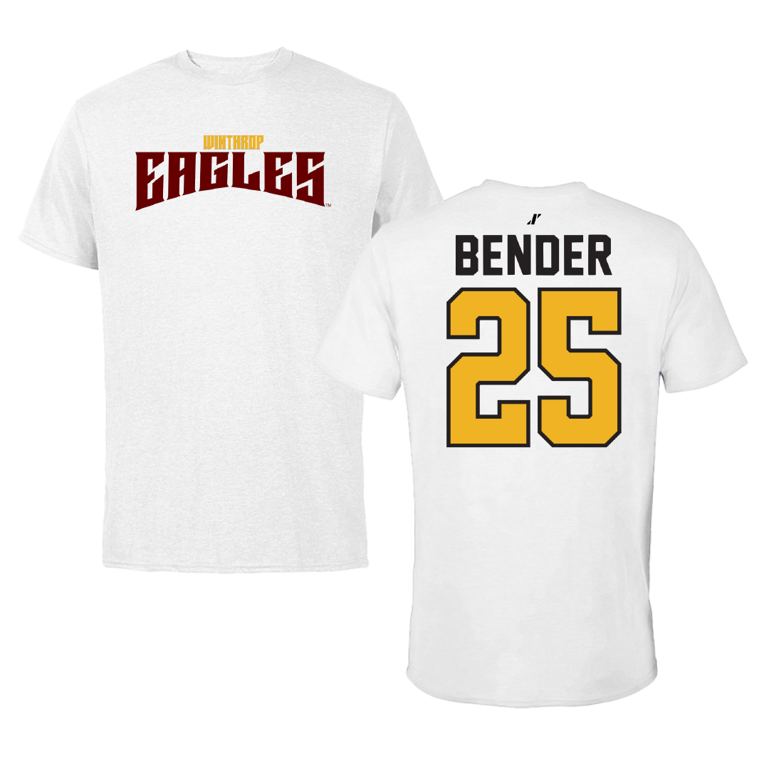 Winthrop University Soccer White Classic Tee - #25 Allison Bender
