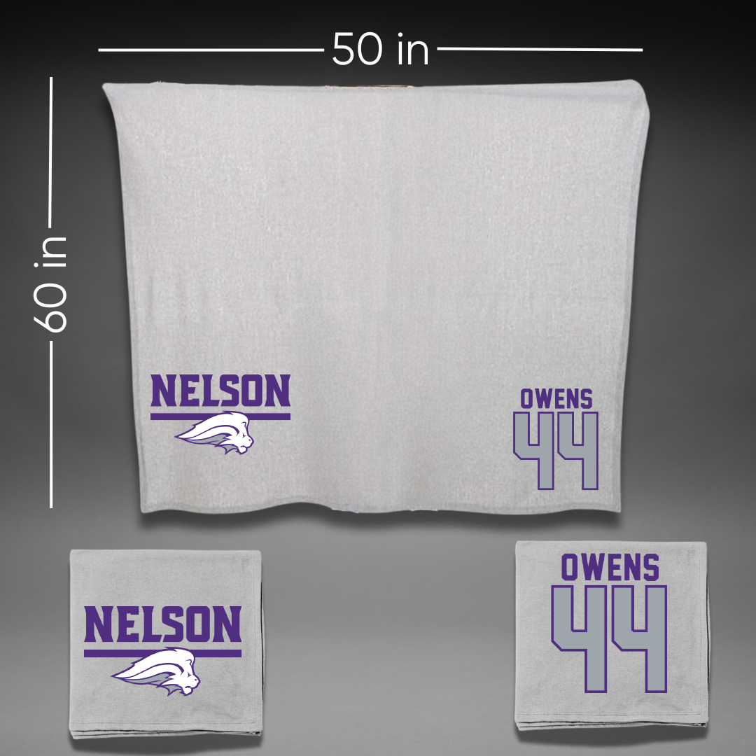Nelson University Soccer Gray Blanket - #44 Winston Owens