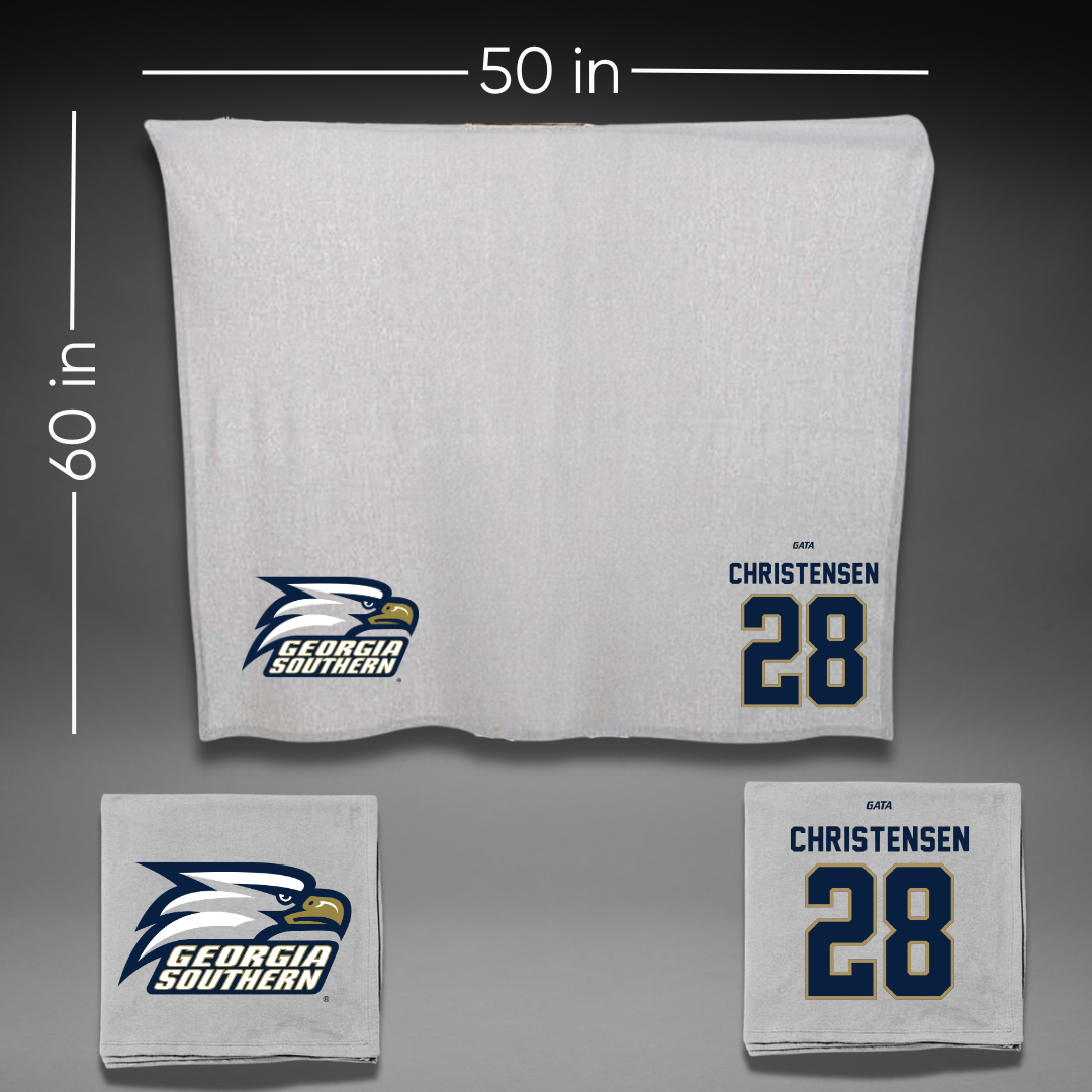 Georgia Southern University Softball Gray Blanket - #28 Kayla Christensen