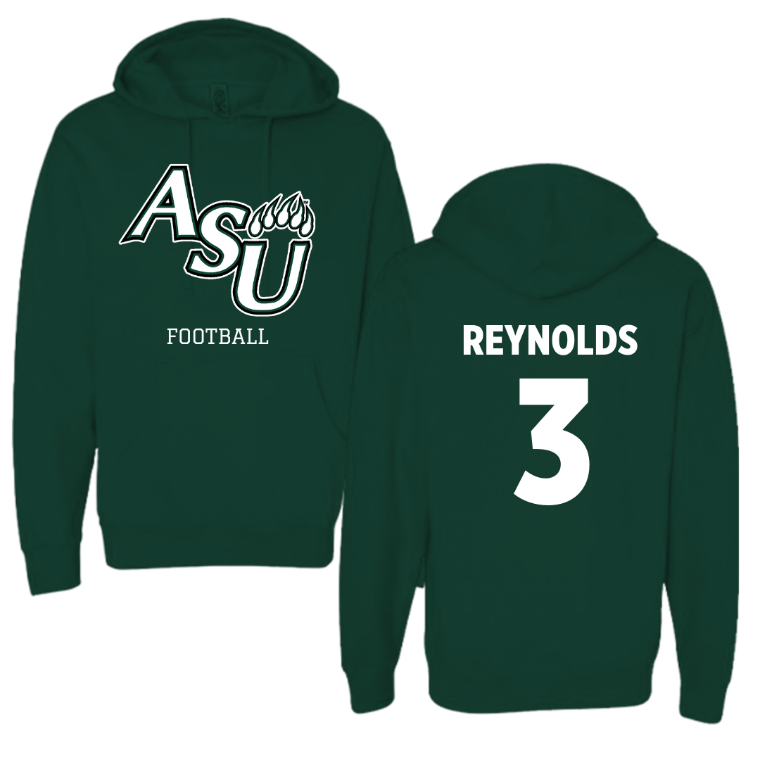 Adams State University Football Forest Green Block Hoodie - #3 Tracey Reynolds