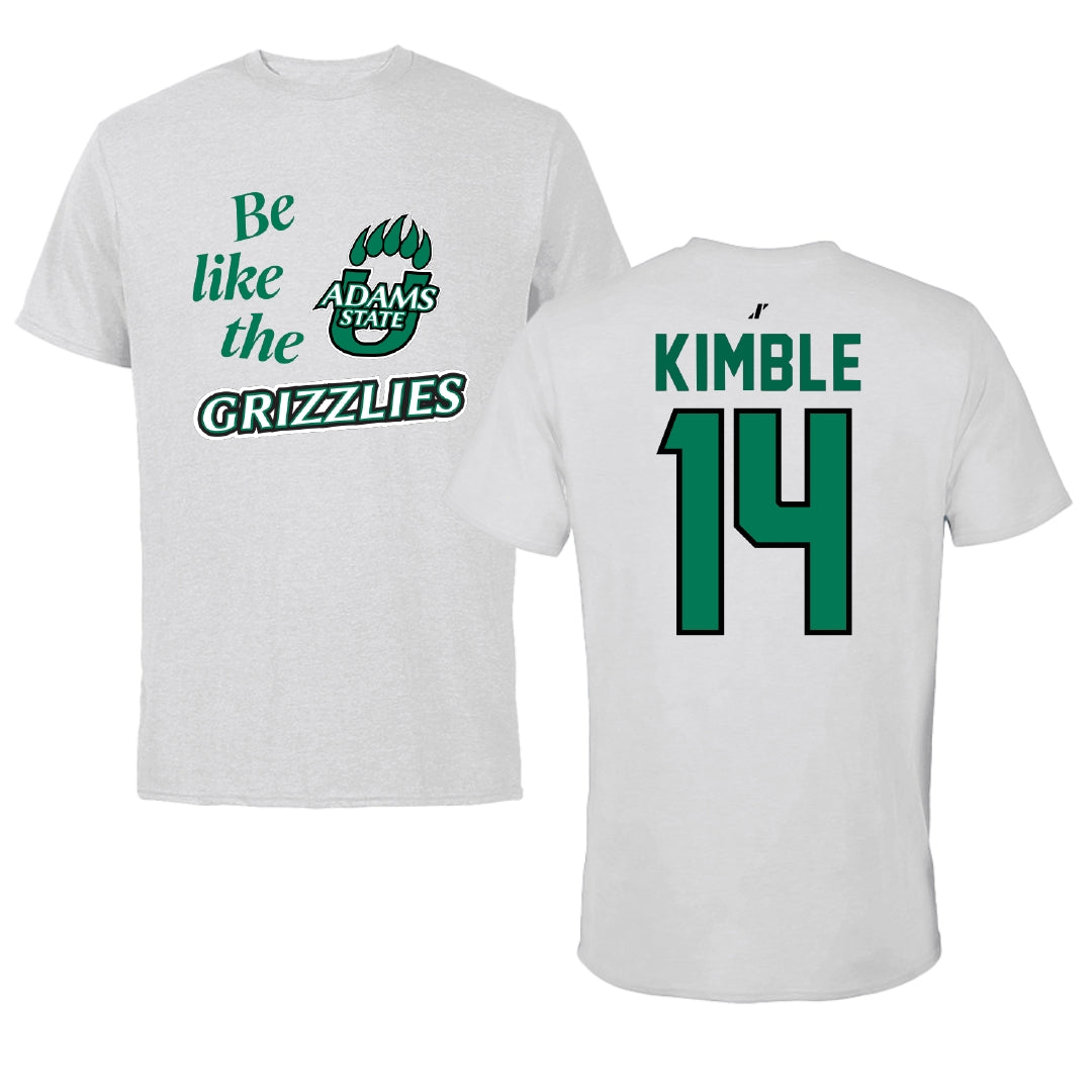 Adams State University Basketball Light Gray Be Like Us Performance Tee - #14 Cam Kimble