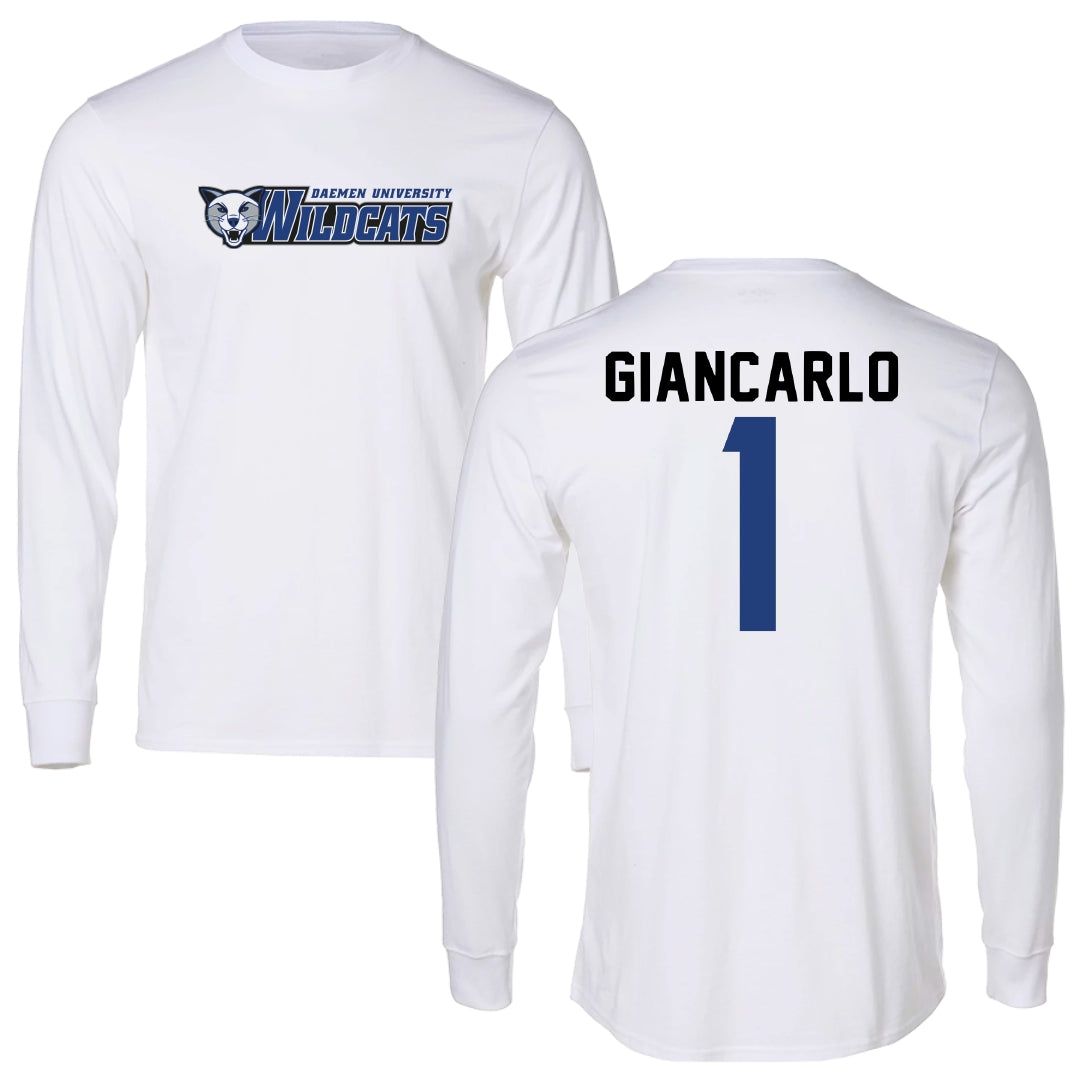 Daemen University Lacrosse White Performance Long Sleeve - #1 Olivia Giancarlo