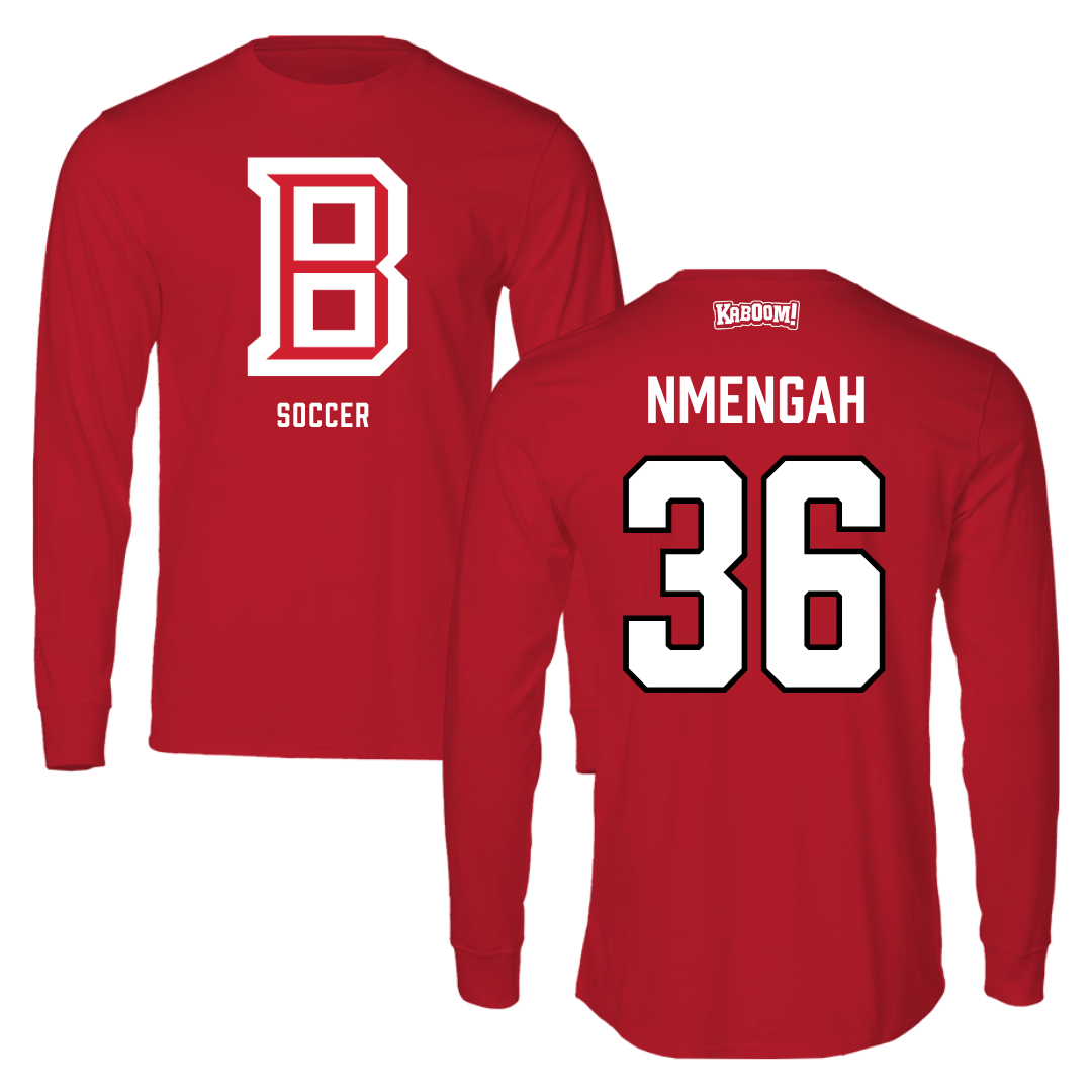 Bradley University Soccer Red Performance Long Sleeve - #36 Franc Nmengah