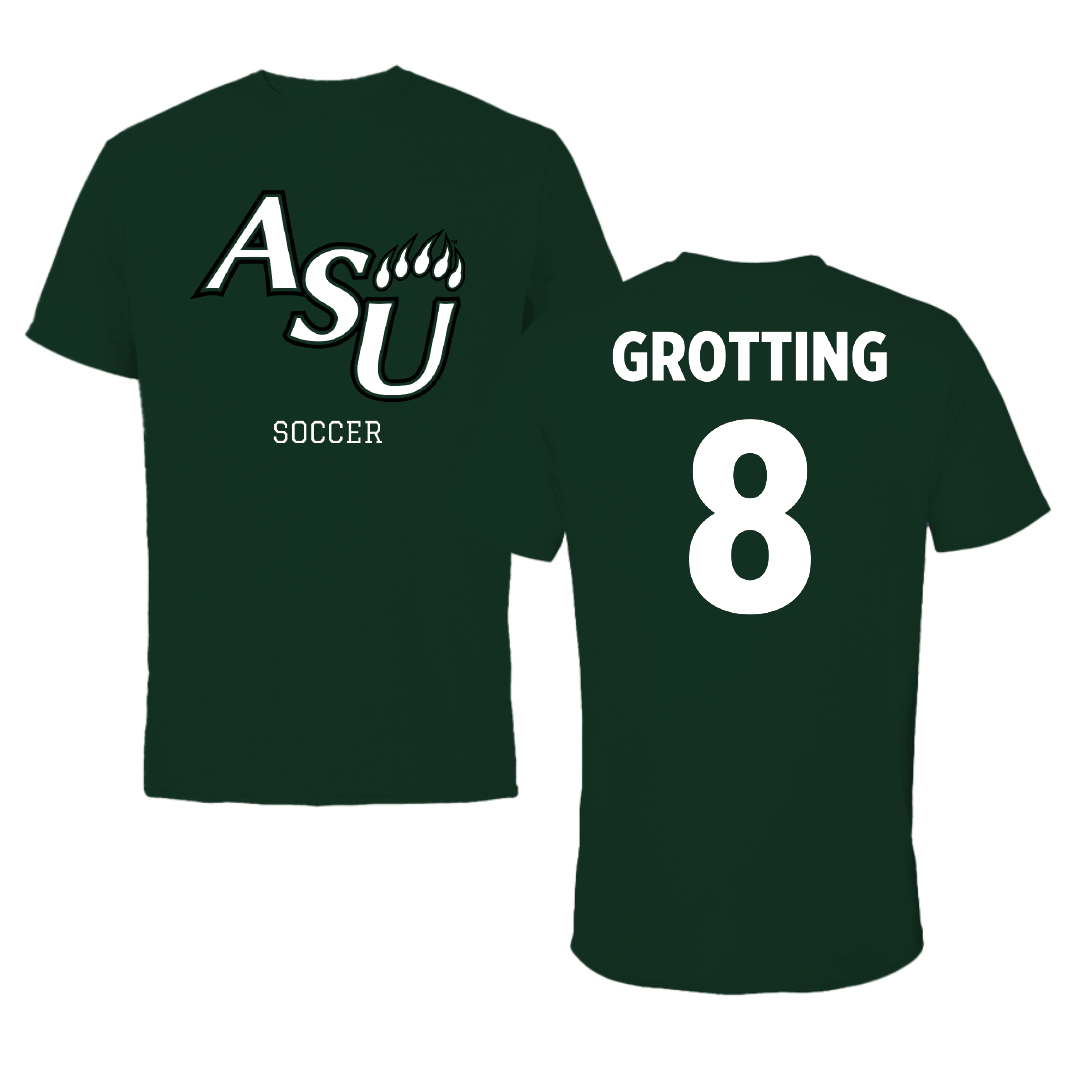 Adams State University Soccer Green Tee - #8 Hans-Kristian Grotting