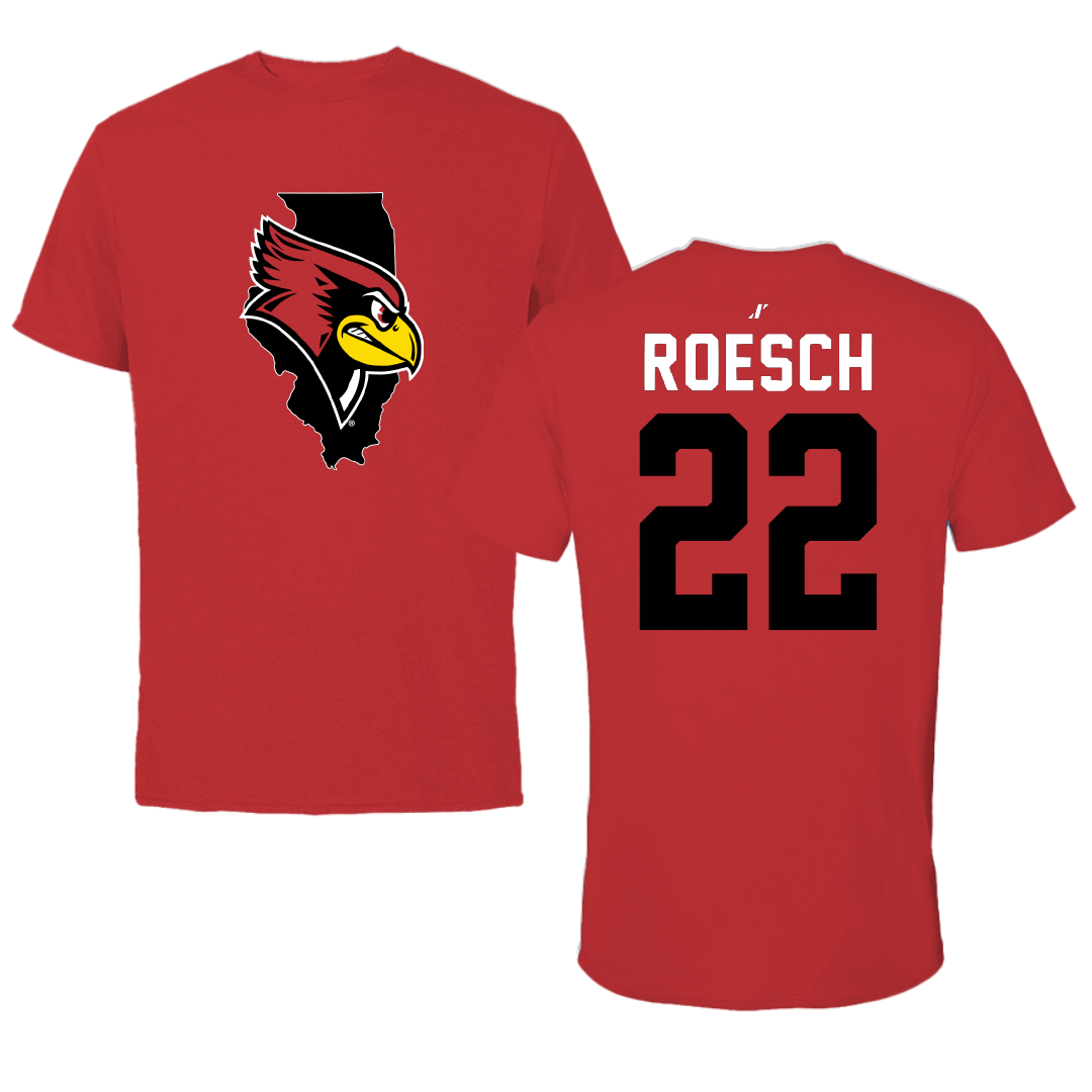 Illinois State University Baseball Red State Performance Tee - #22 Braden Roesch