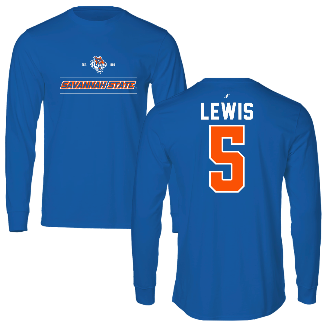 Savannah State University Basketball Blue General Long Sleeve - #5 Austin Lewis