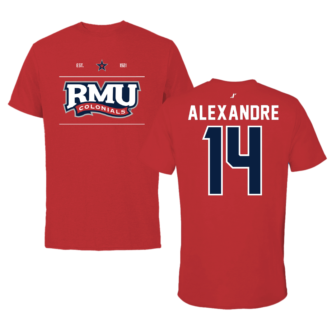 Robert Morris University Soccer Red General Tee - #14 Chase Alexandre