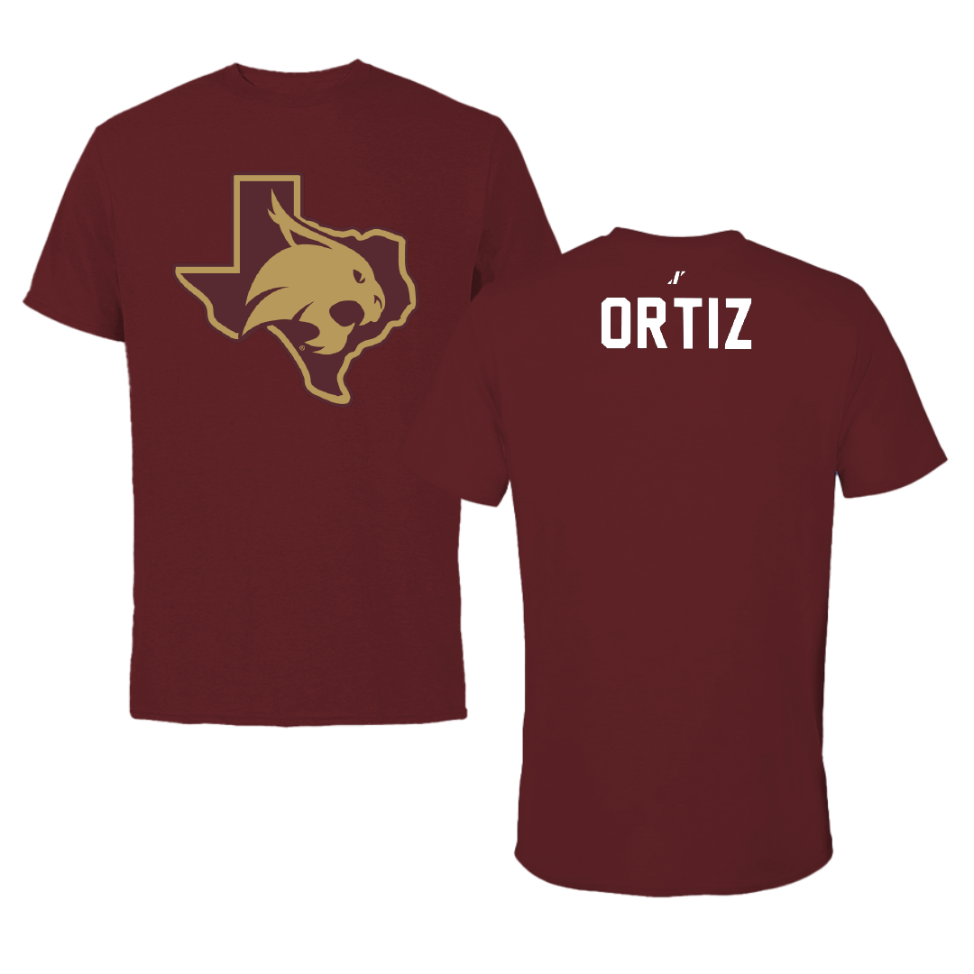 Texas State University Cheer Maroon State Tee - George Ortiz
