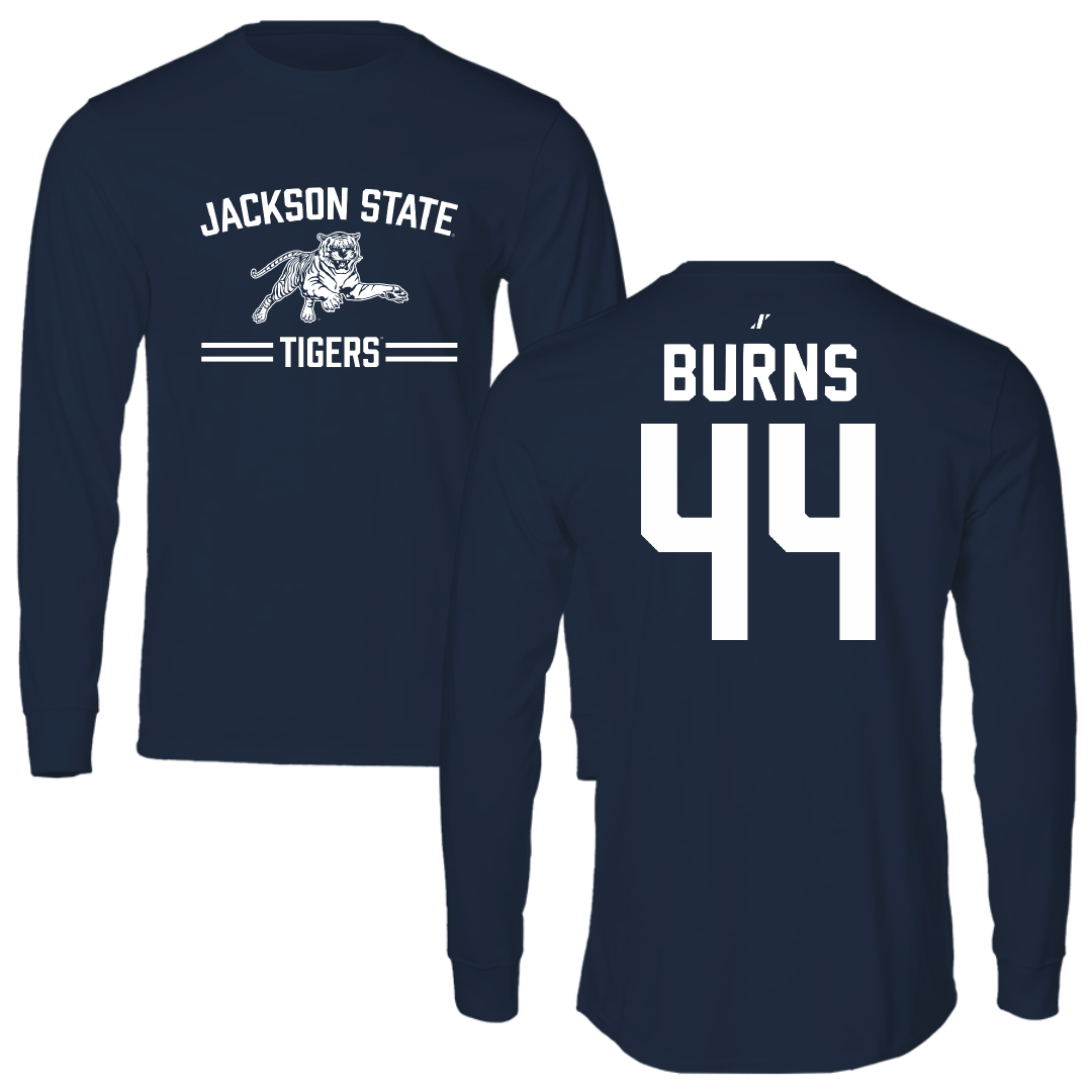 Jackson State University Football Navy General Long Sleeve - #44 Hunter Burns