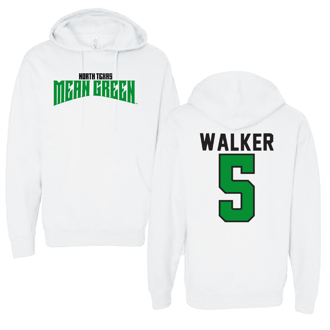 University of North Texas Basketball White Classic Hoodie - #5 Rondel Walker