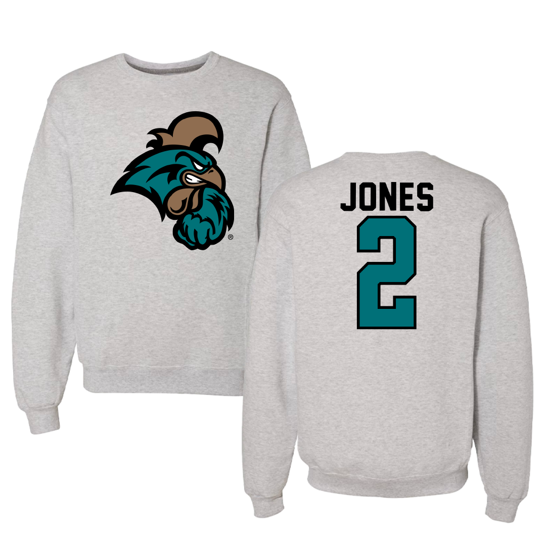 Coastal Carolina University Basketball Gray Crewneck - #2 Rasheed Jones
