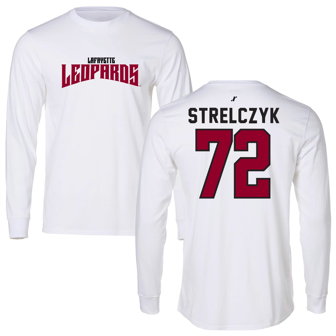 Lafayette College Football White Classic Long Sleeve - #72 Nick Strelczyk