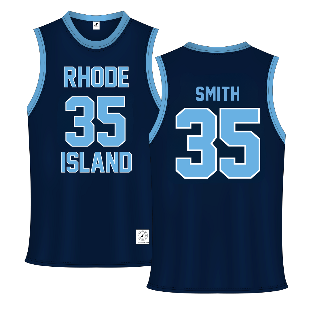 University of Rhode Island Navy Basketball Jersey - #35 Jameson Smith