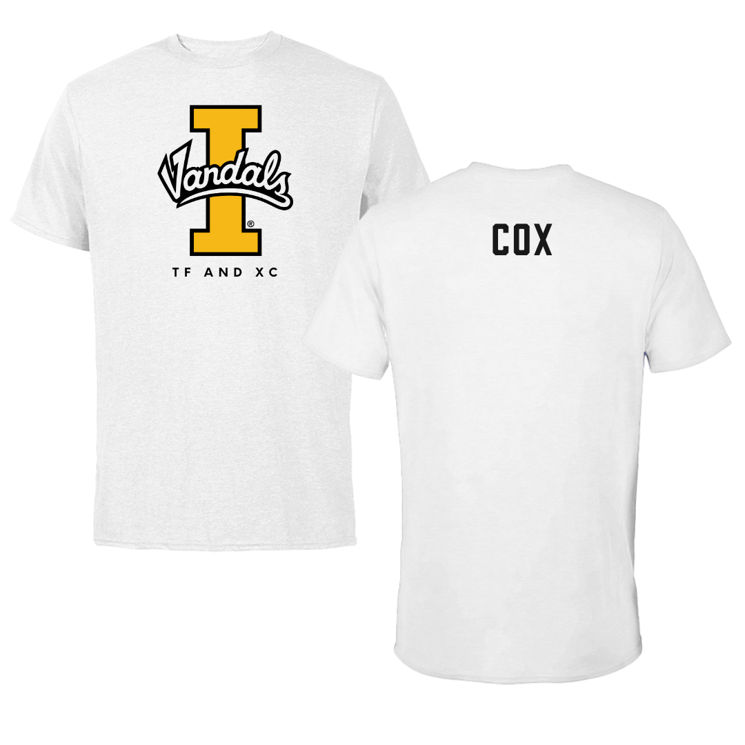 University of Idaho TF and XC White Vandals Performance Tee - Dante Cox