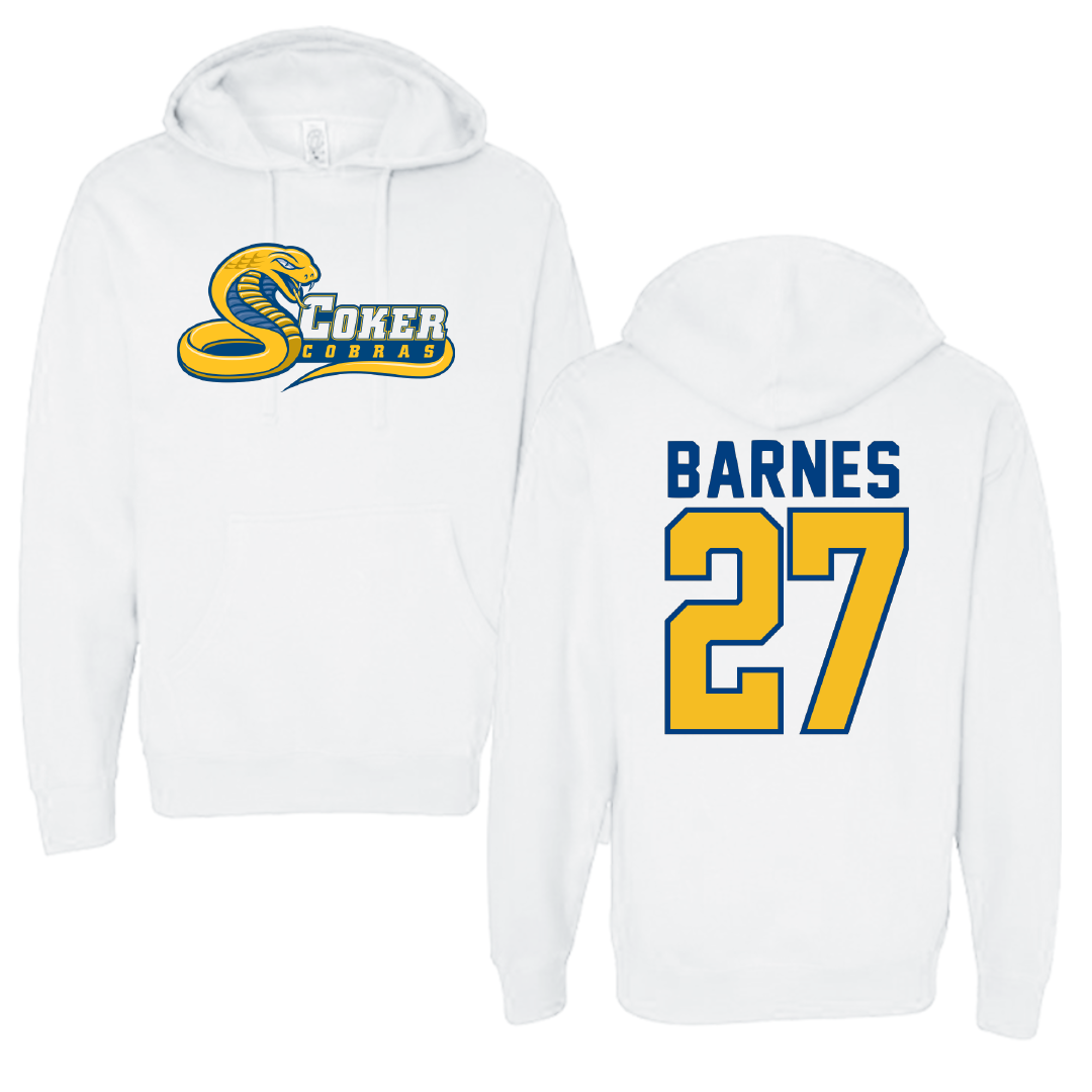 Coker University Lacrosse White Hoodie - #27 Lawson Barnes