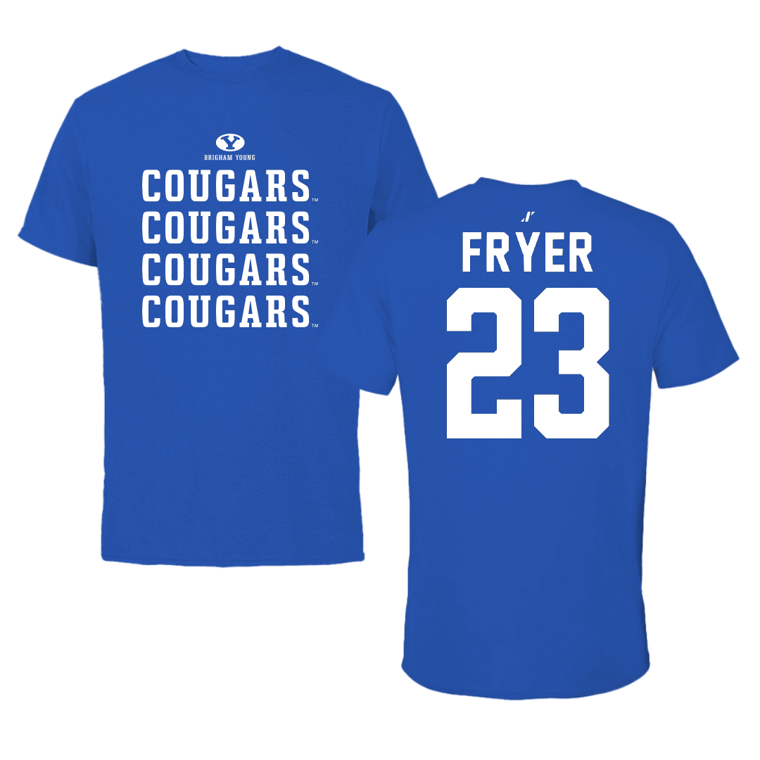 Brigham Young University Soccer Blue General Performance Tee - #23 Allie Fryer