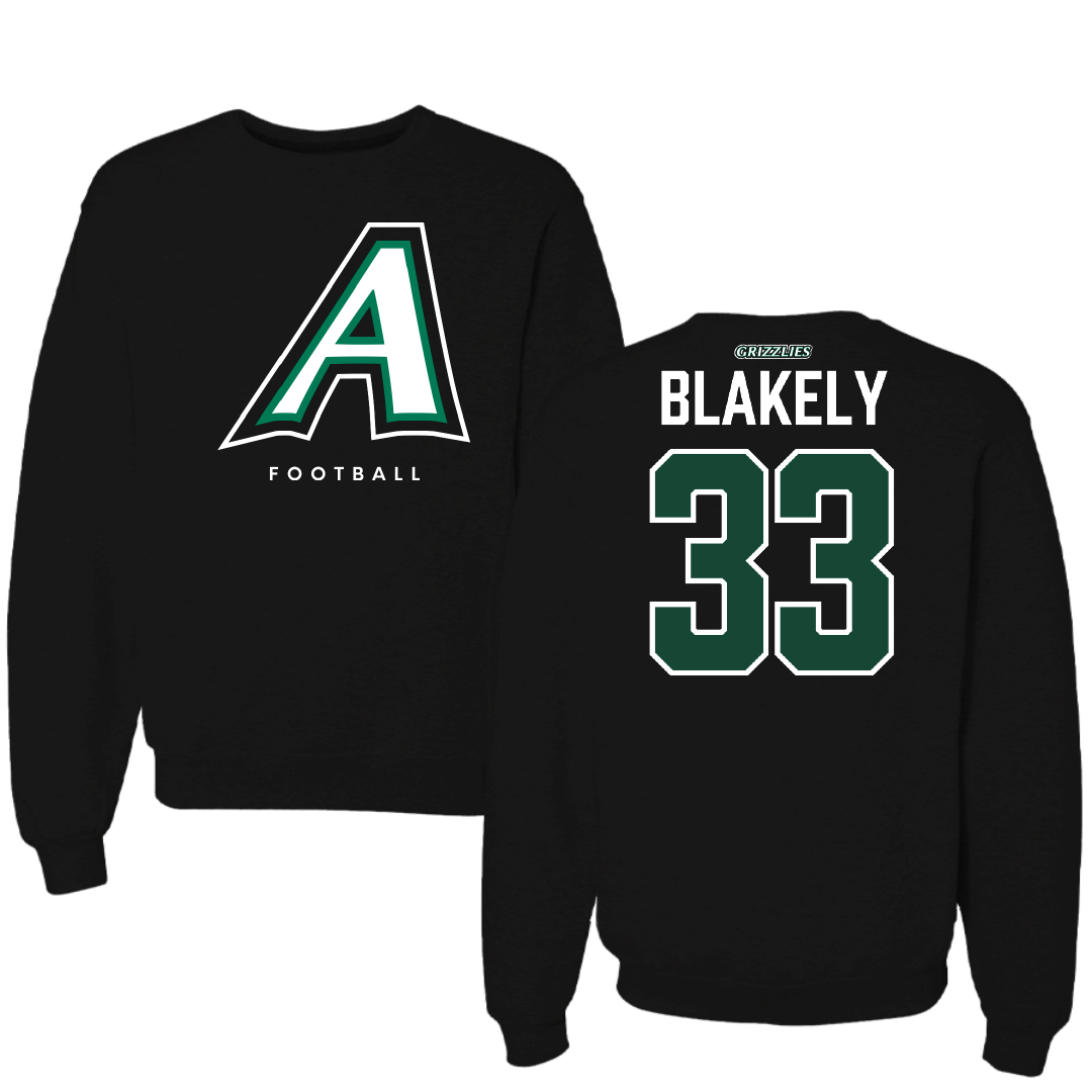 Adams State University Football Black Crewneck - #33 Psyer Blakely