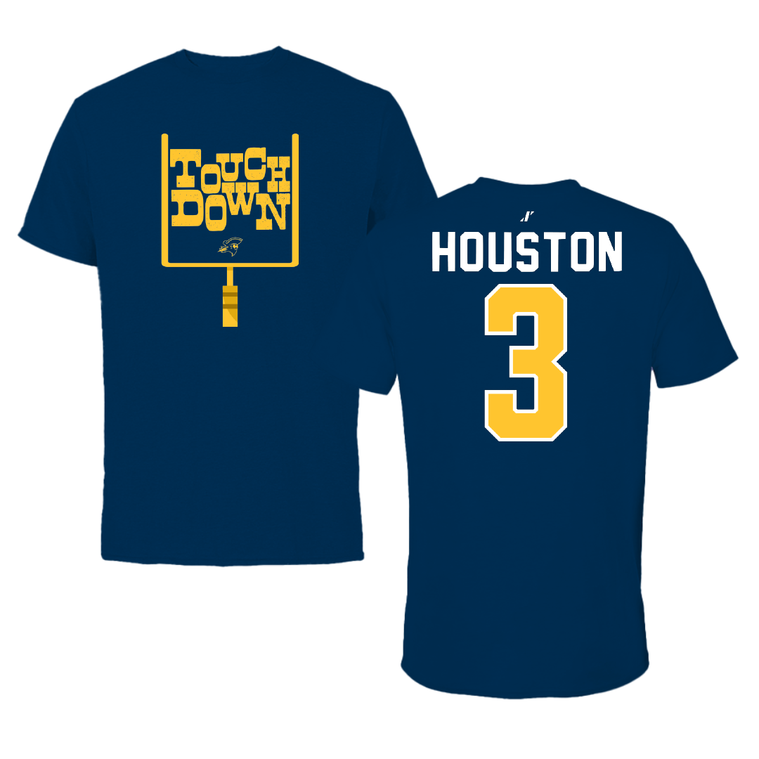 East Tennessee State University Football Navy Touchdown Tee - #3 Devontae Houston