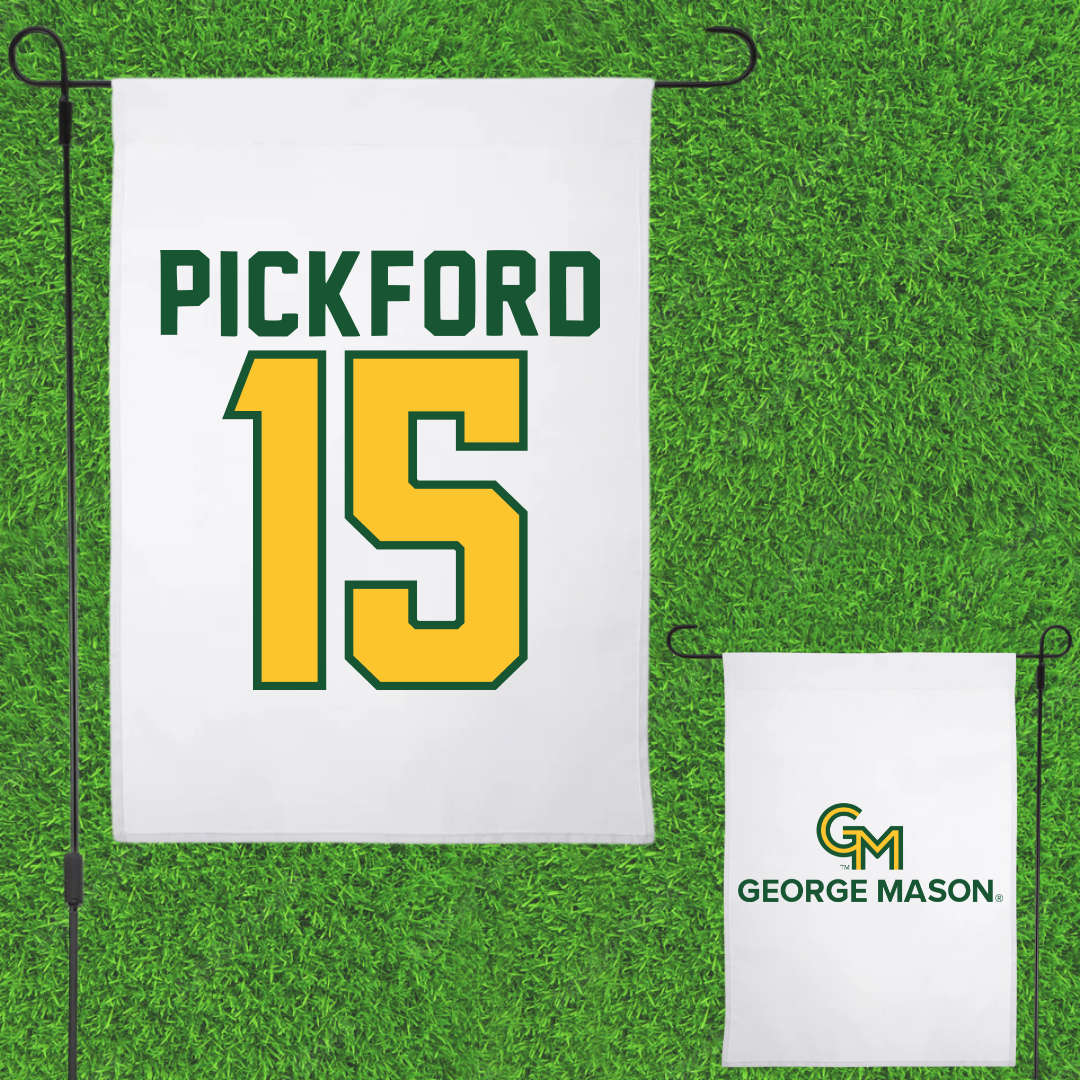 George Mason University Softball White Garden Flag - #15 Logan Pickford