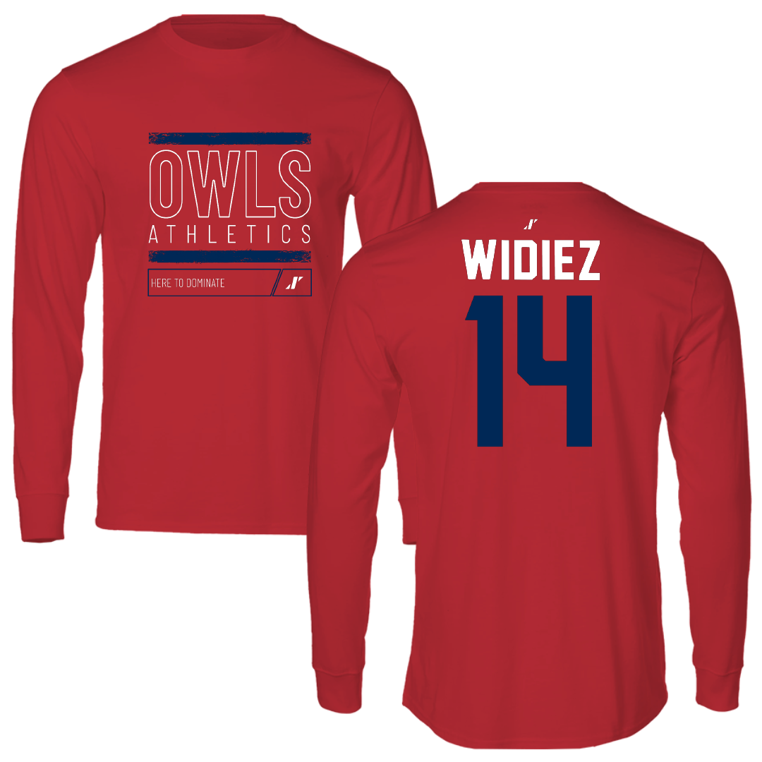 Florida Atlantic University Soccer Red Dominate Long Sleeve - #14 Arthur Widiez