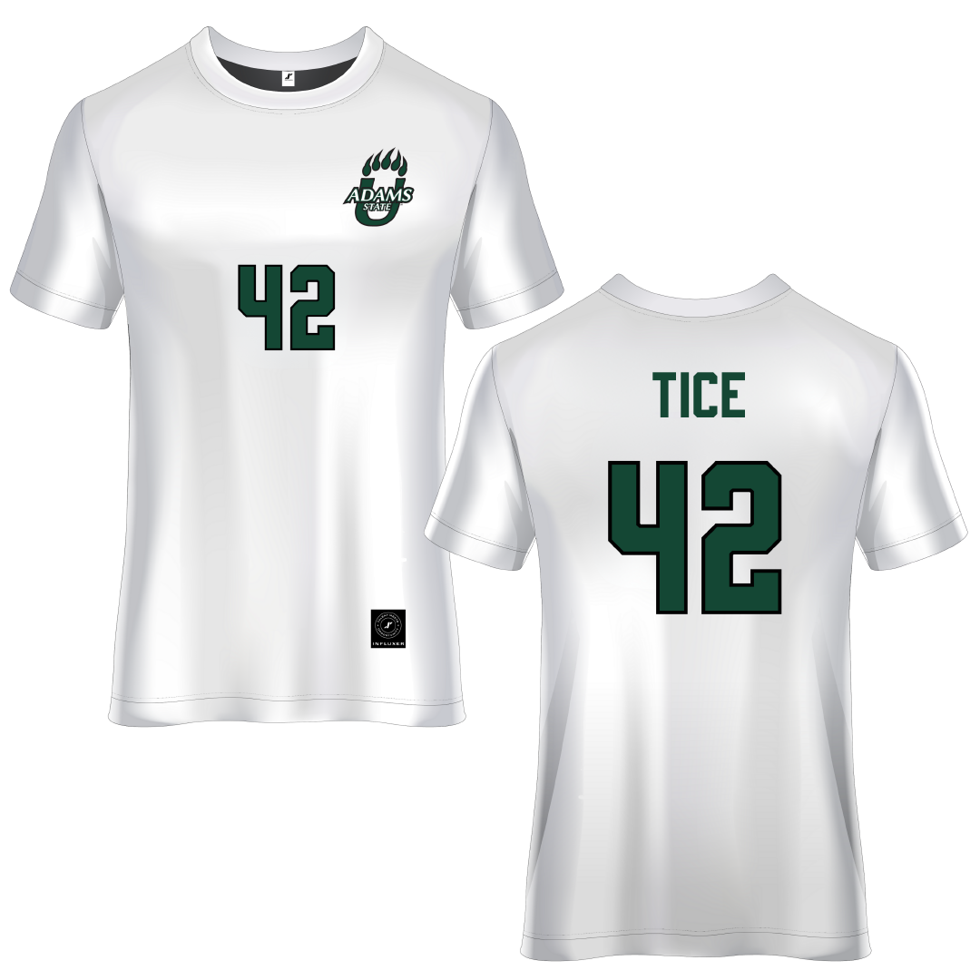 Adams State University White Soccer Jersey - #42 Sophia Tice