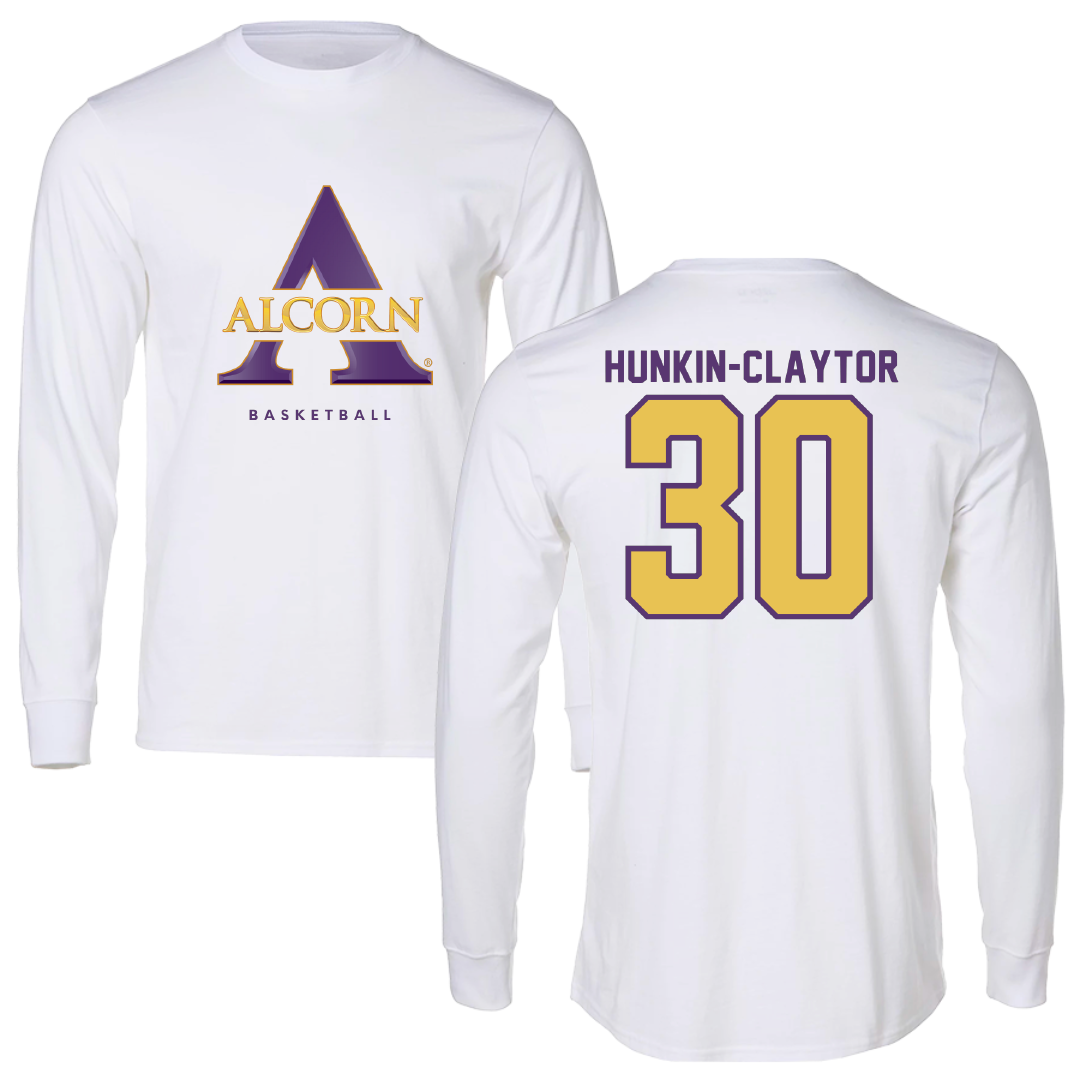 Alcorn State University Basketball White Long Sleeve - #30 Maya Hunkin-Claytor