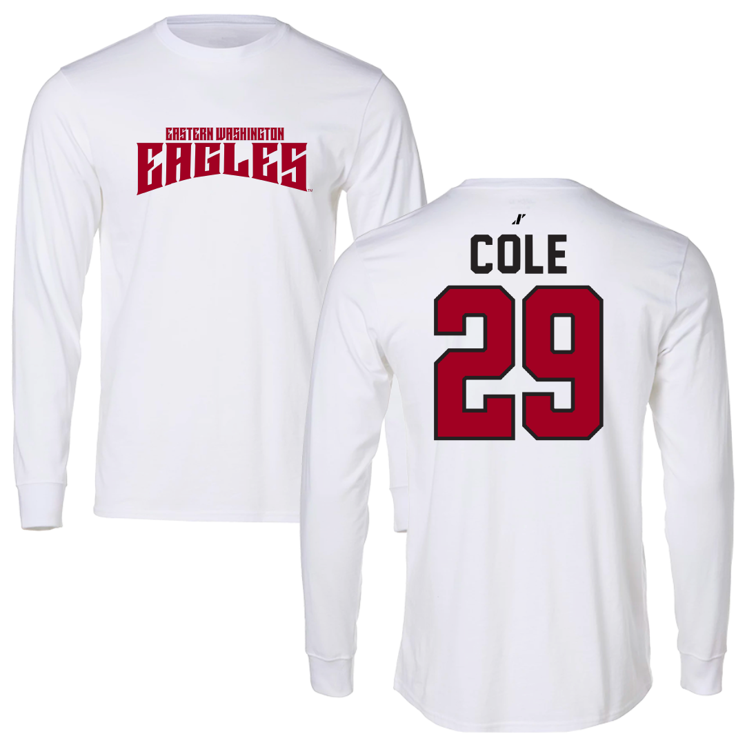 Eastern Washington University Soccer White Classic Performance Long Sleeve - #29 Elisabeth Cole