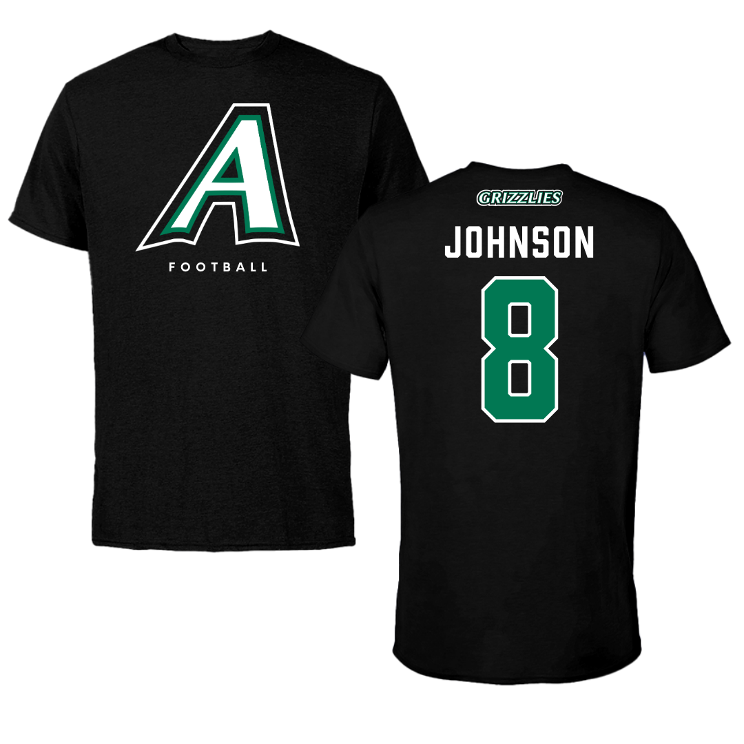 Adams State University Football Black Block Performance Tee - #8 Aaron Johnson