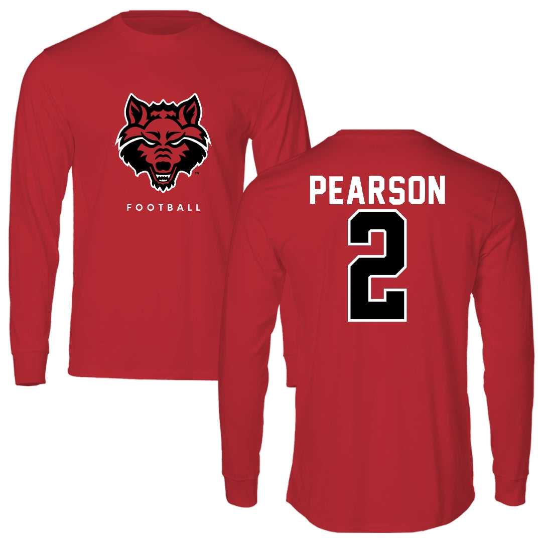 Arkansas State University Football Red Performance Long Sleeve - #2 Chris Pearson
