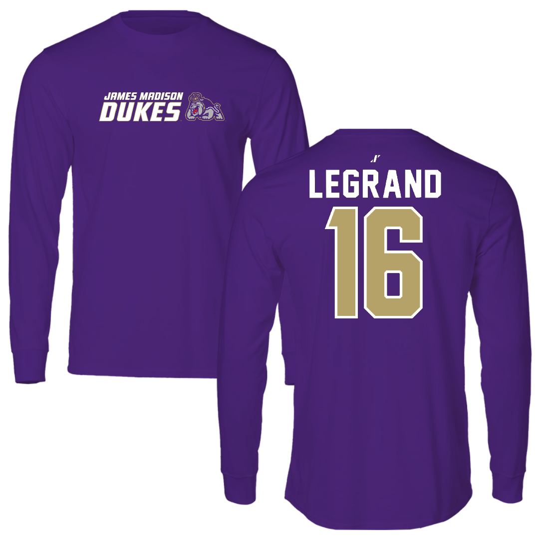 James Madison University Softball Purple General Performance Long Sleeve - #16 Emily LeGrand