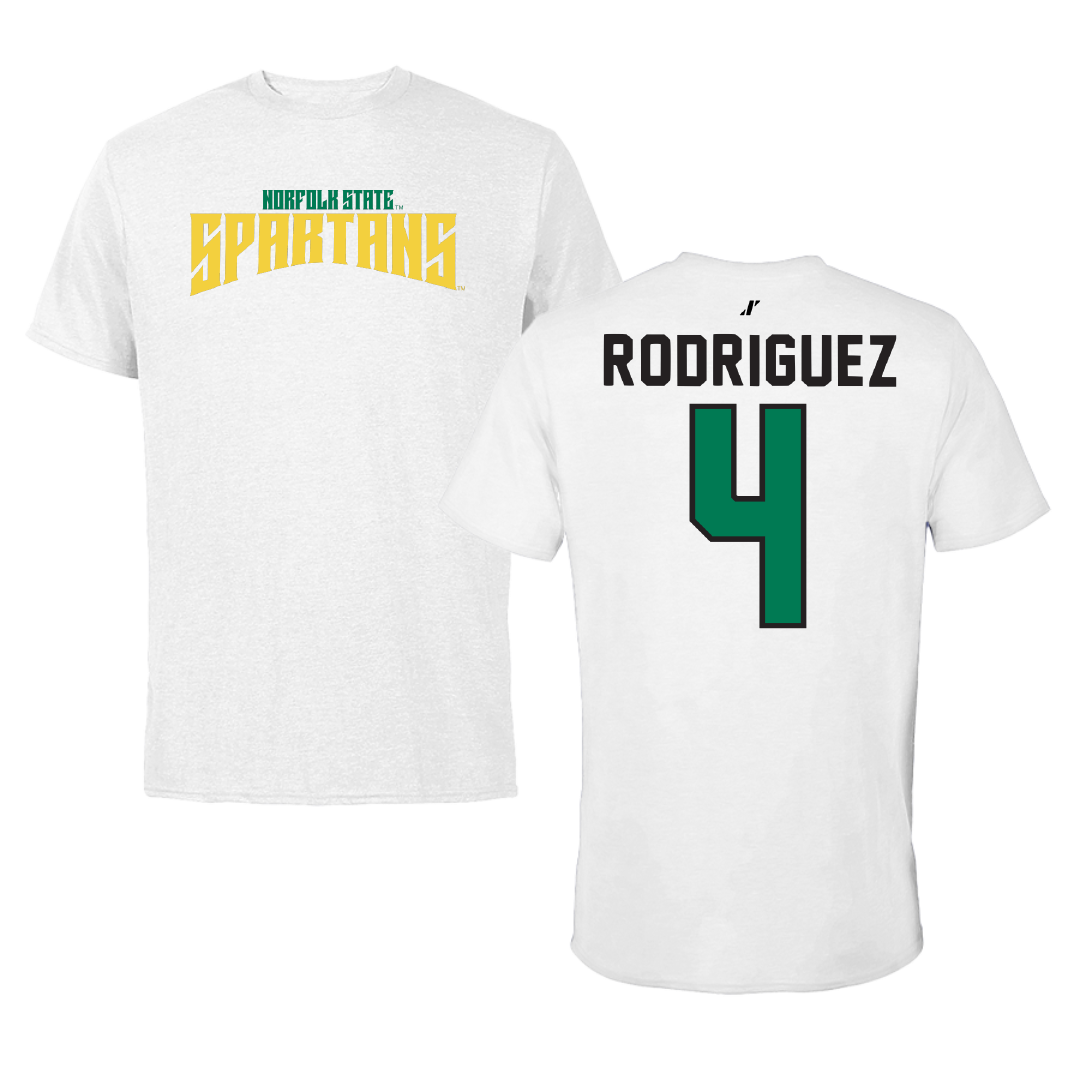 Norfolk State University Baseball White Classic Tee - #4 Raphael Rodriguez