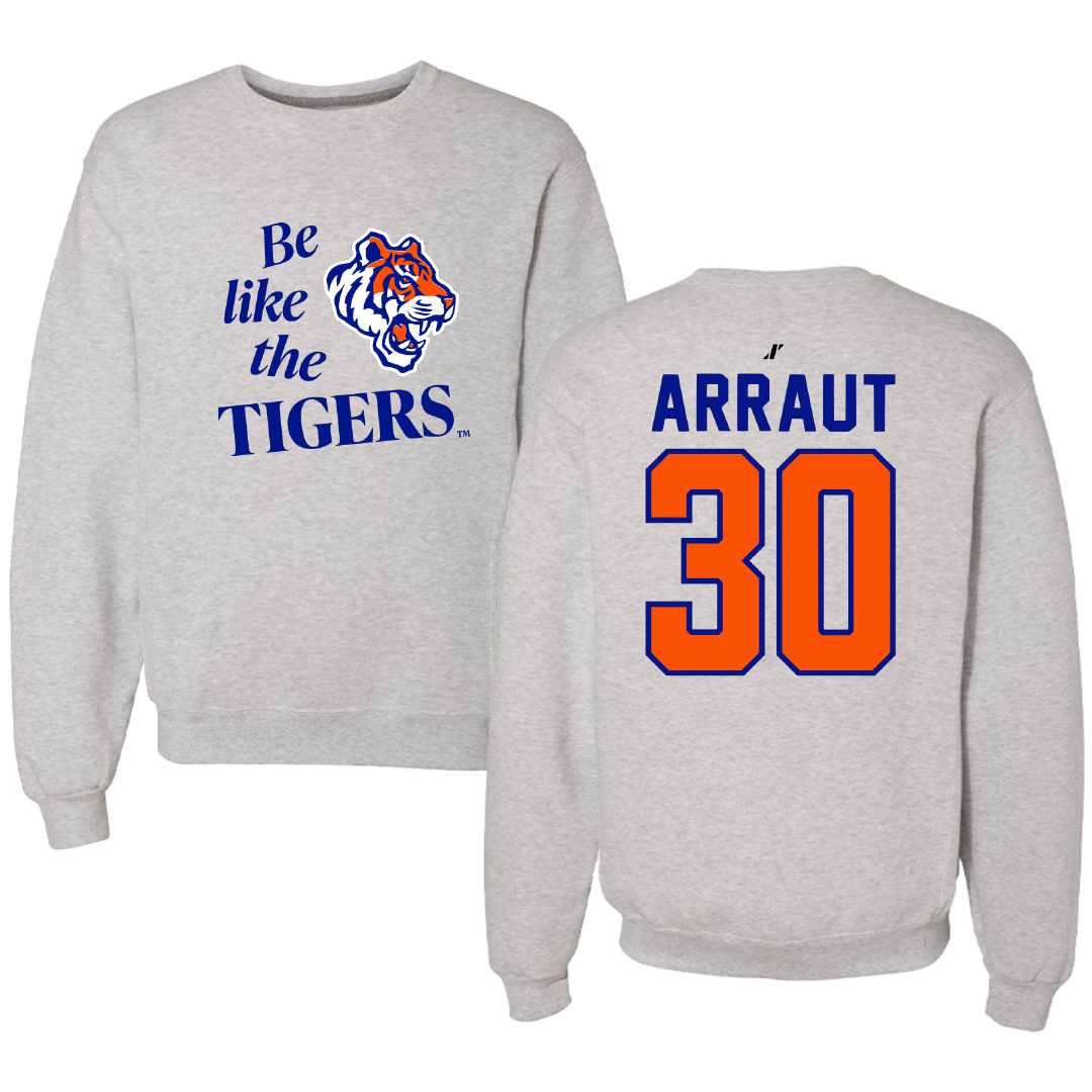 Savannah State University Baseball Light Gray Be Like Us Crewneck - #30 Francisco Arraut