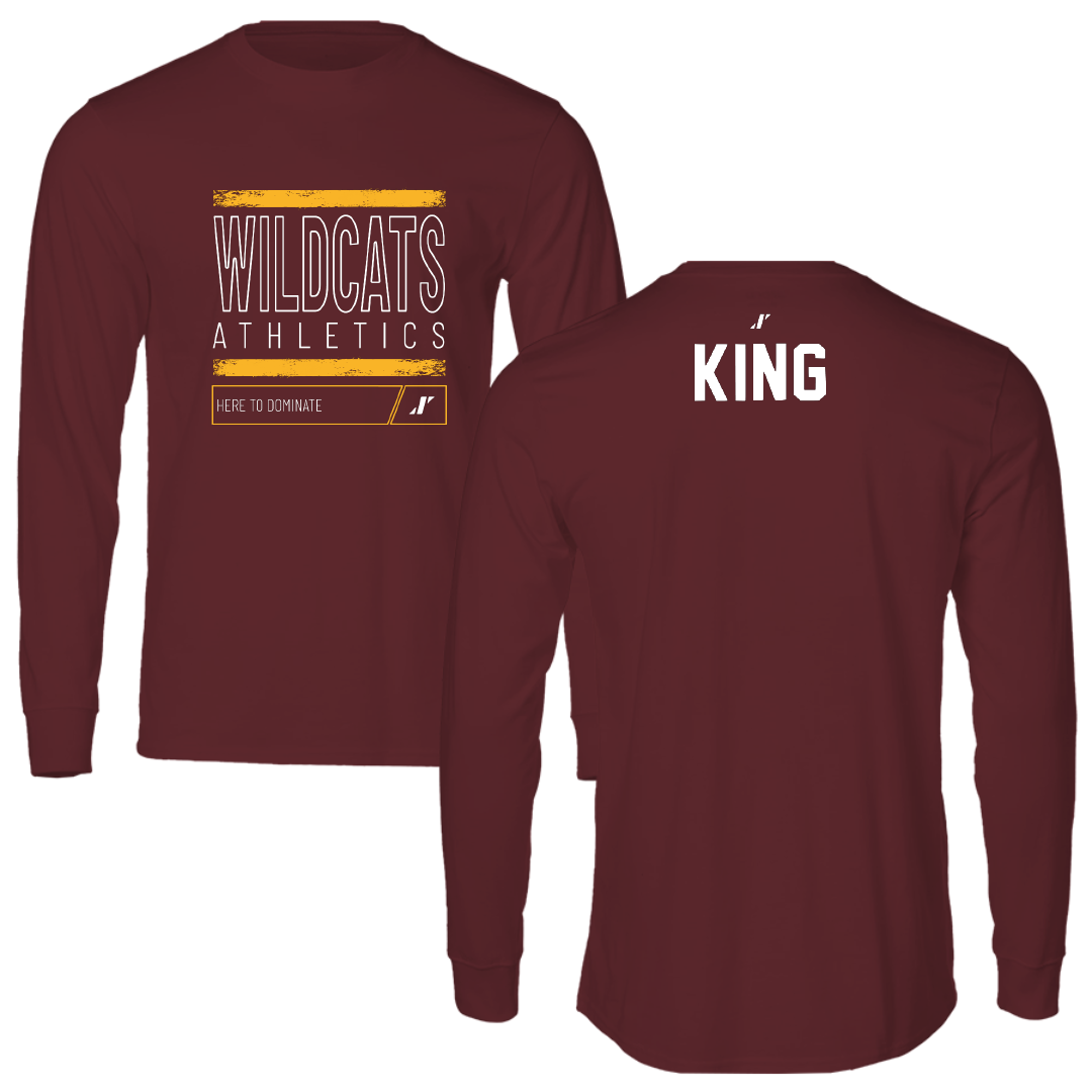 Bethune-Cookman University TF and XC Maroon Dominate Long Sleeve - Dequon King