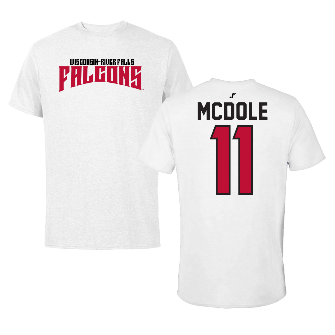 University of Wisconsin-River Falls Volleyball White Classic Performance Tee - #11 Grace McDole