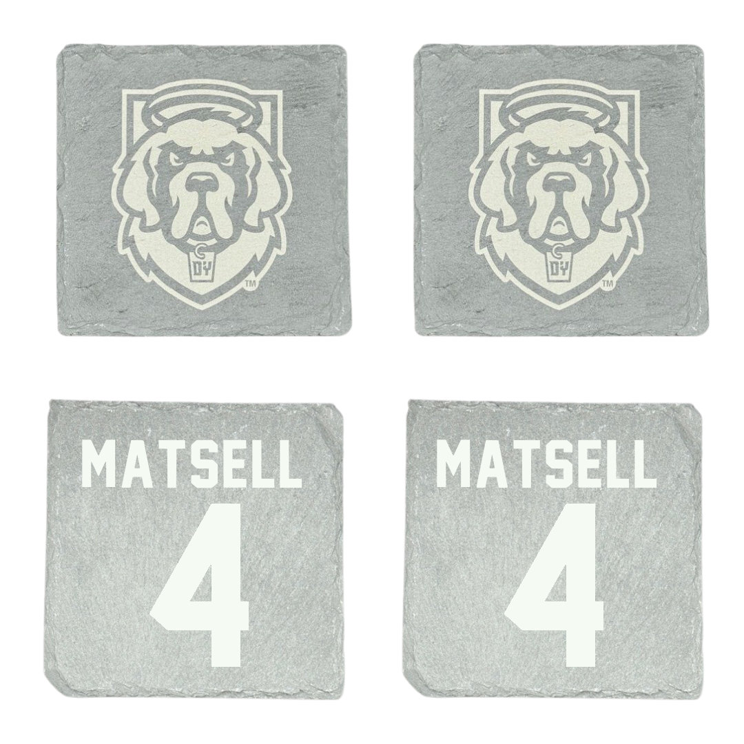 D'Youville University Basketball Stone Coaster (4 Pack)  - #4 Dawson Matsell