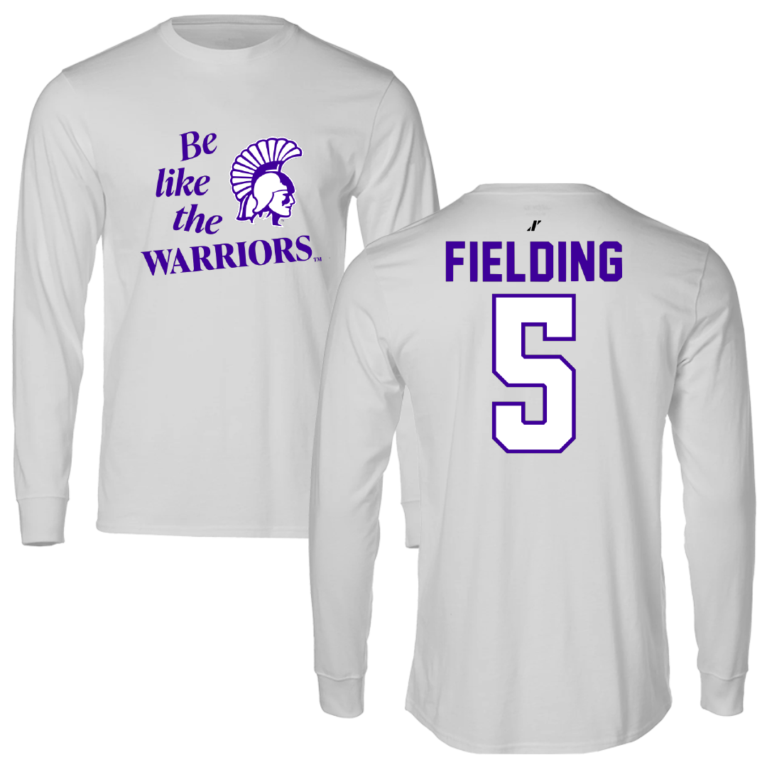 Winona State University Basketball Light Gray Be Like Us Performance Long Sleeve - #5 Devon Fielding