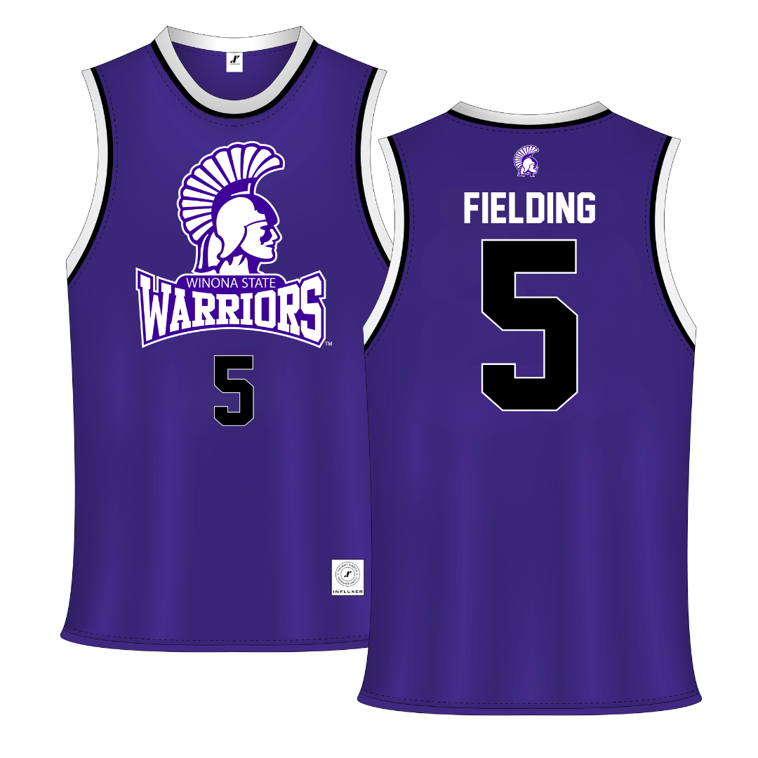 Winona State University Purple Basketball Jersey - #5 Devon Fielding