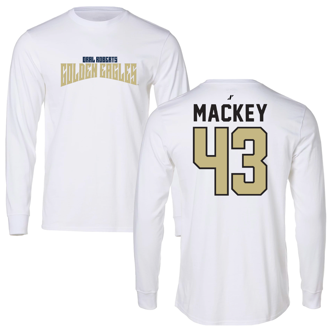 Oral Roberts University Baseball White Classic Long Sleeve - #43 Brayden Mackey