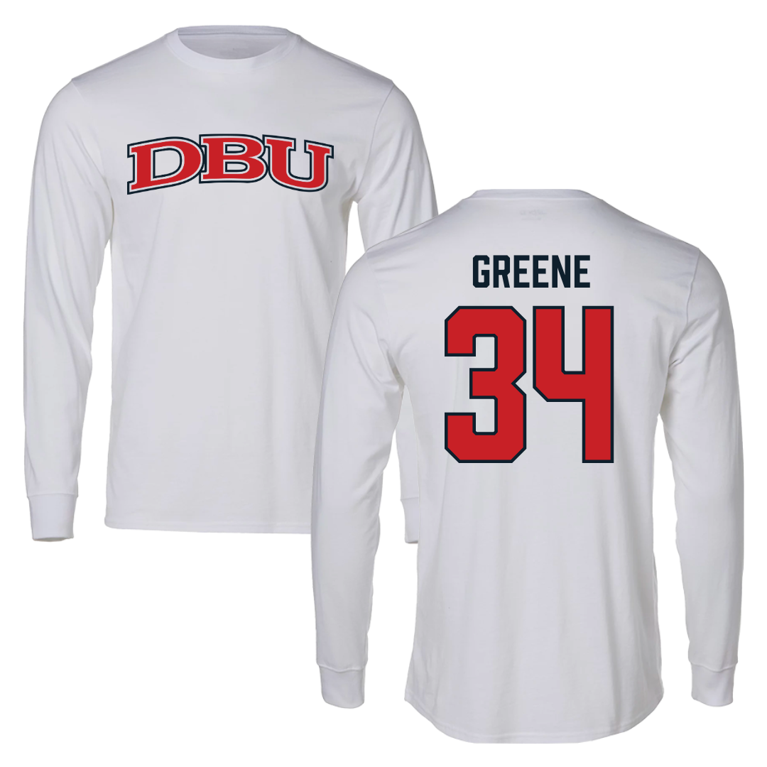 Dallas Baptist University Soccer White Performance Long Sleeve - #34 Ava Greene