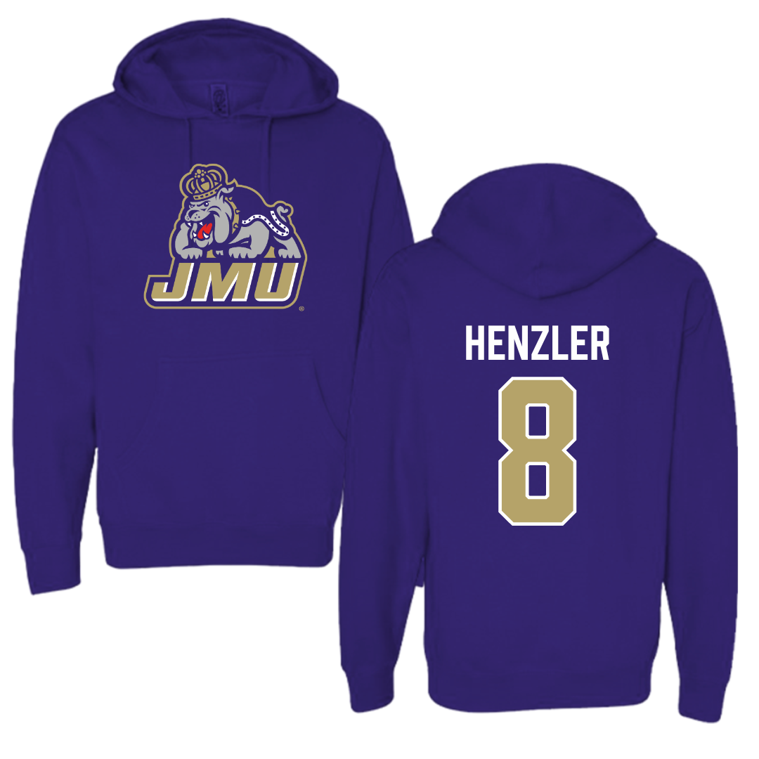 James Madison University Softball Purple Hoodie - #8 Bella Henzler