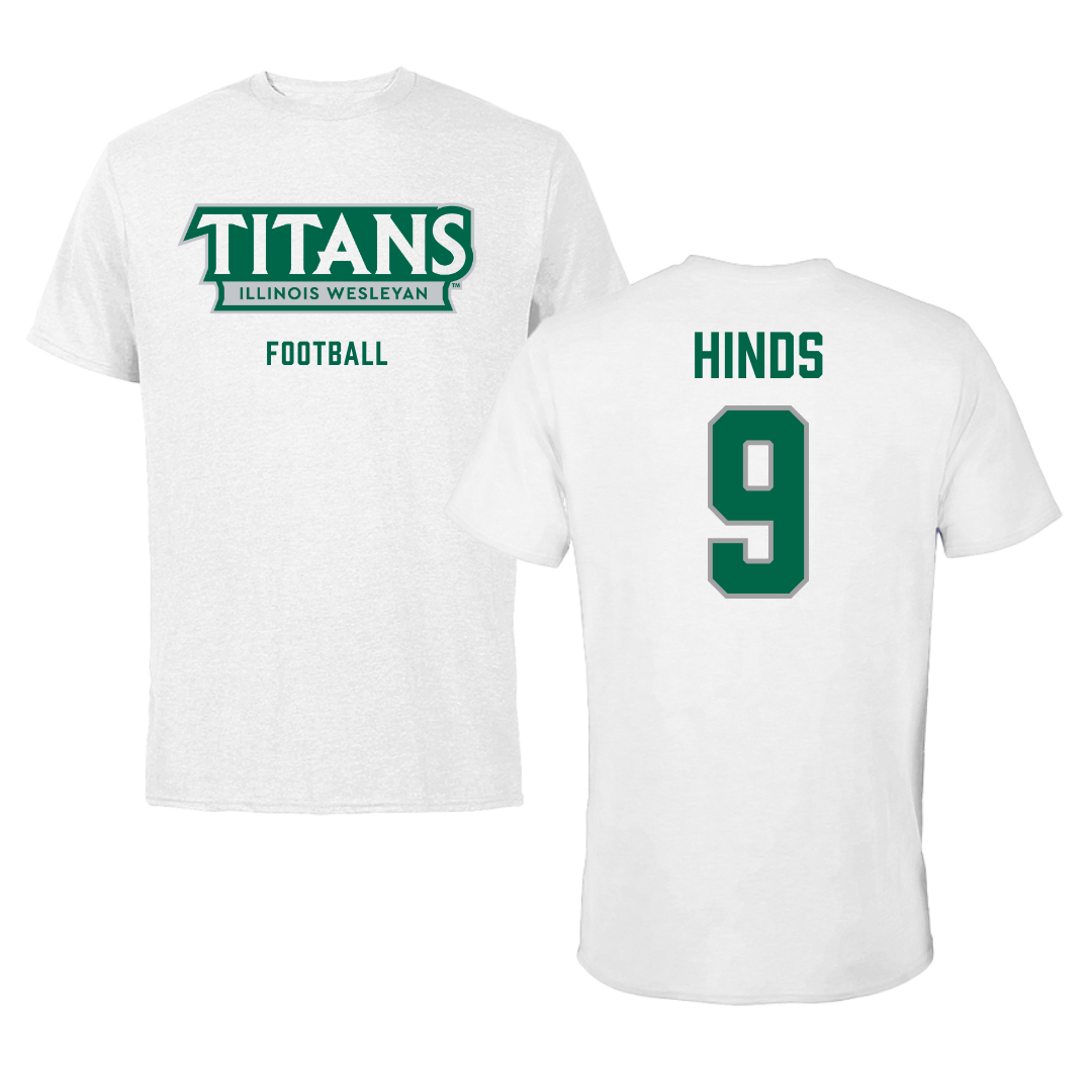 Illinois Wesleyan University Football White Mascot Tee - #9 Zach Hinds