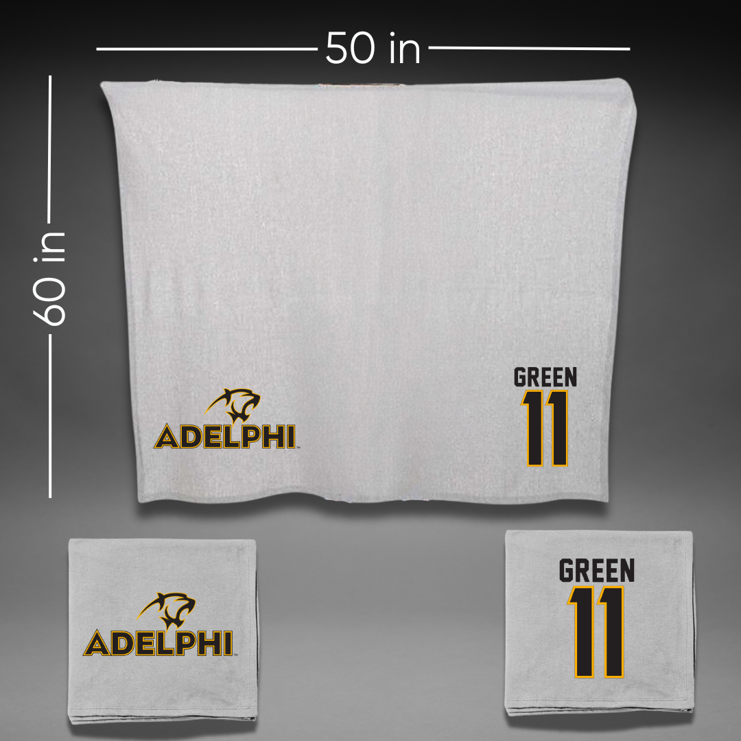 Adelphi University Lacrosse Gray Blanket - #11 Aidan Green