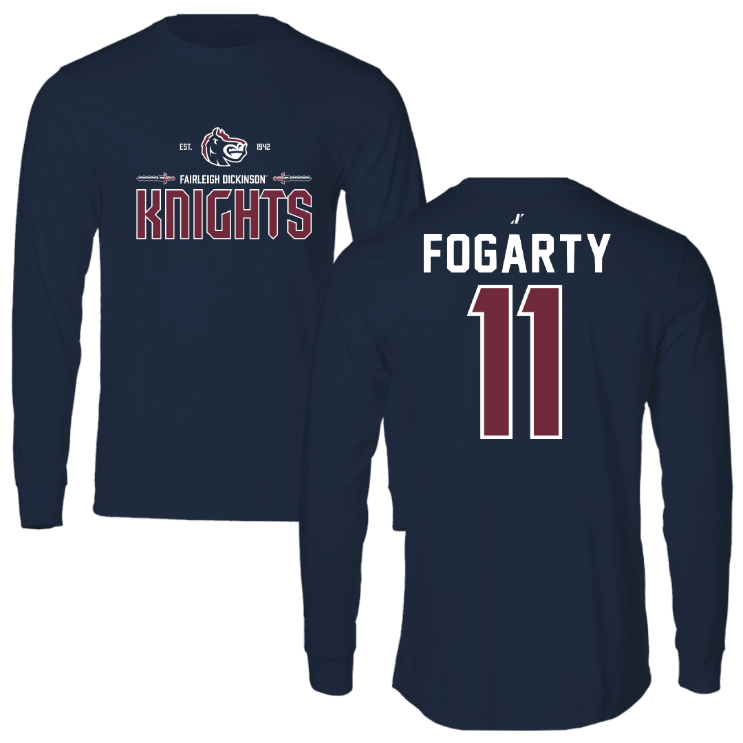 Fairleigh Dickinson University-Metropolitan Campus Bowling Navy General Performance Long Sleeve - #11 Emily Fogarty