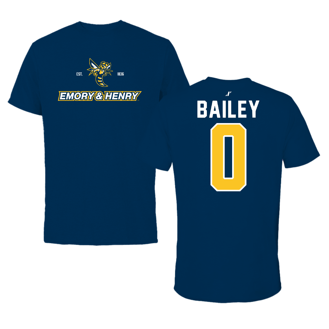 Emory & Henry College Baseball Navy General Tee - #0 Camden Bailey