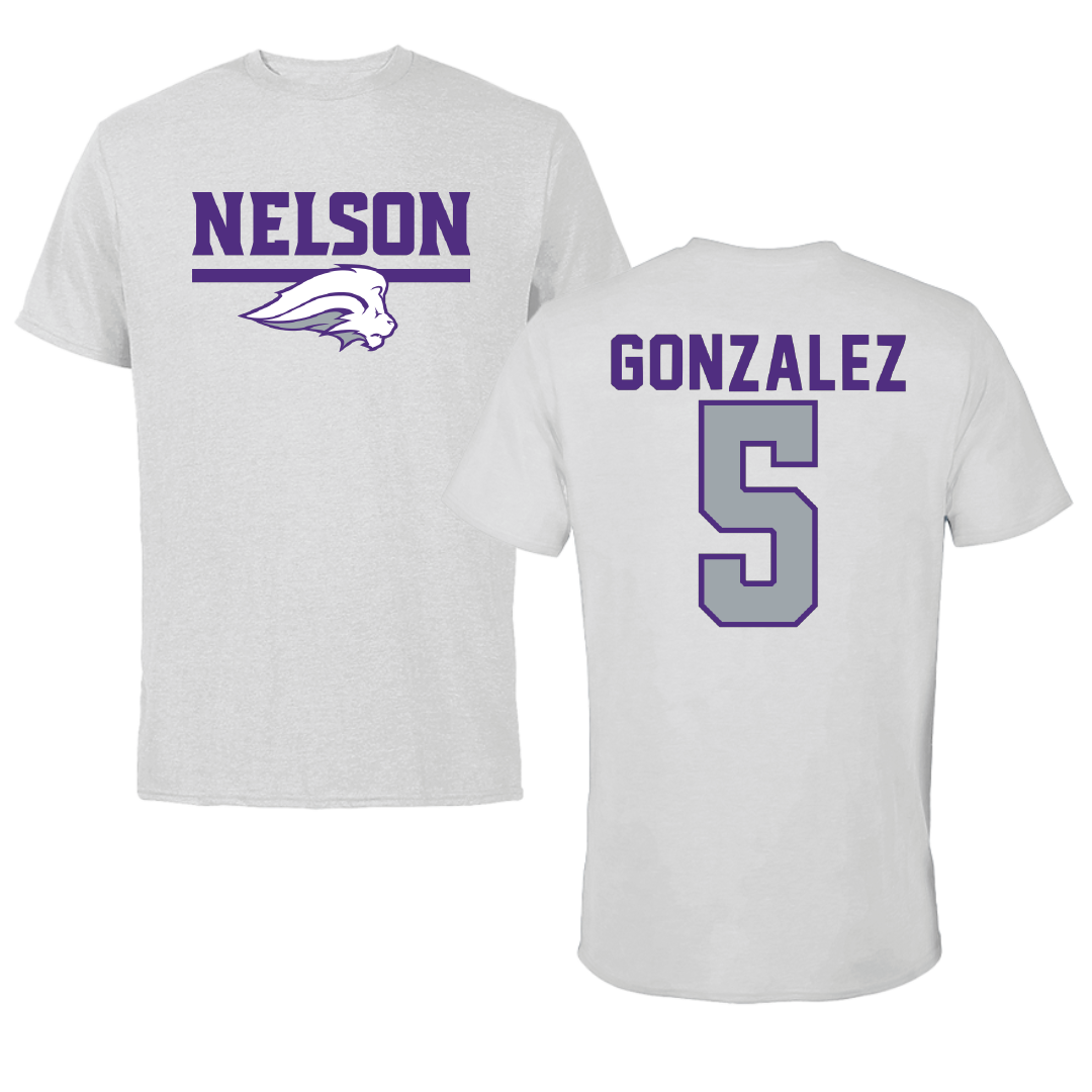 Nelson University Basketball Light Gray Tee - #5 Ashley Gonzalez