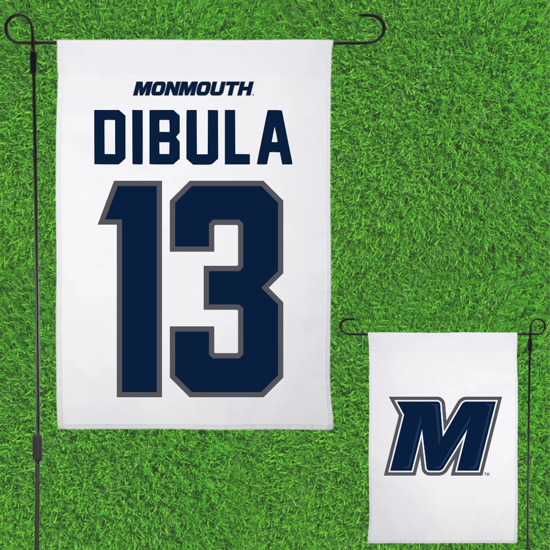 Monmouth University Basketball White Garden Flag - #13 Divine Dibula