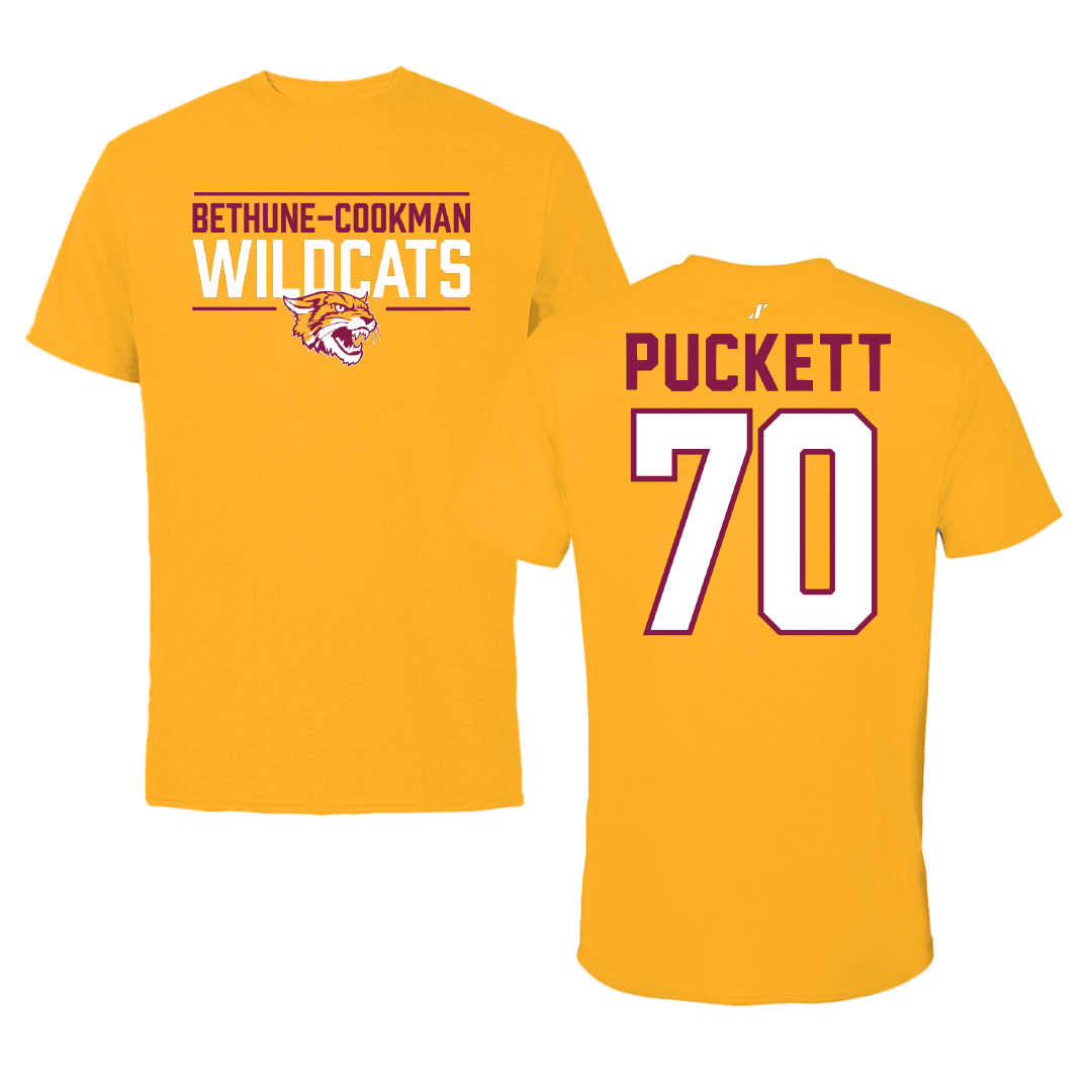 Bethune-Cookman University Football Gold General Tee - #70 Melvin Puckett